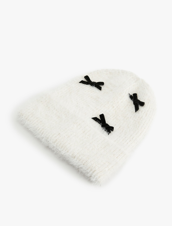 Kadın Katlı Yumuşak Dokulu Fiyonk Detaylı Örgü Bere