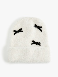 Katlı Yumuşak Dokulu Fiyonk Detaylı Örgü Bere