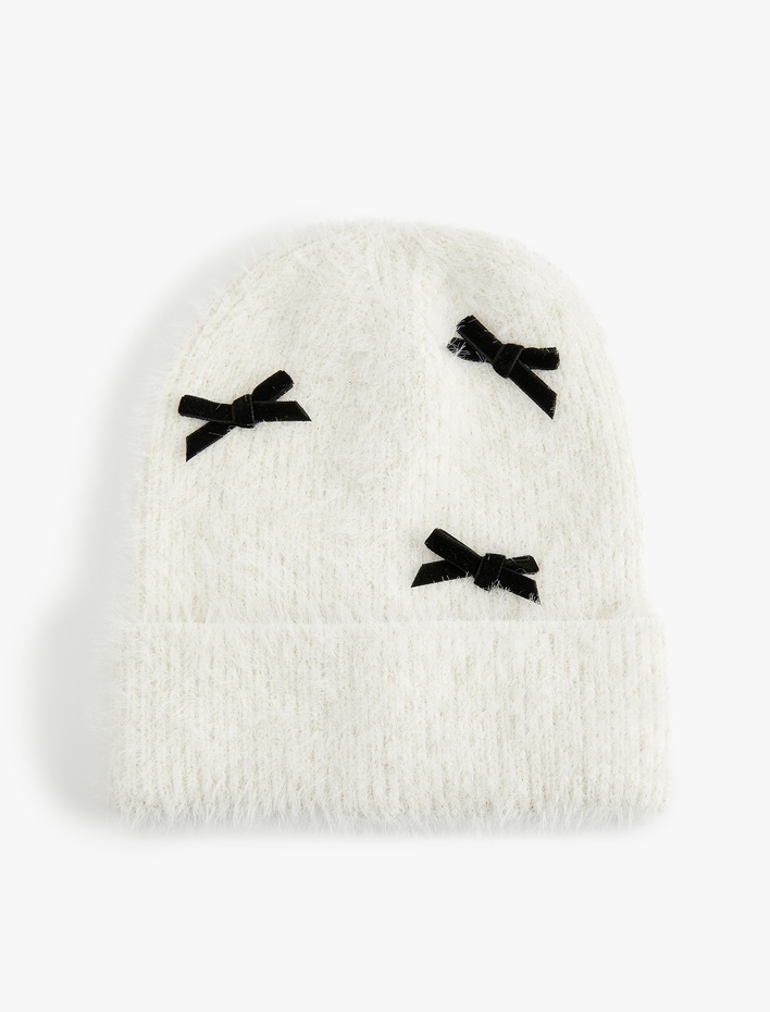 Kadın Katlı Yumuşak Dokulu Fiyonk Detaylı Örgü Bere