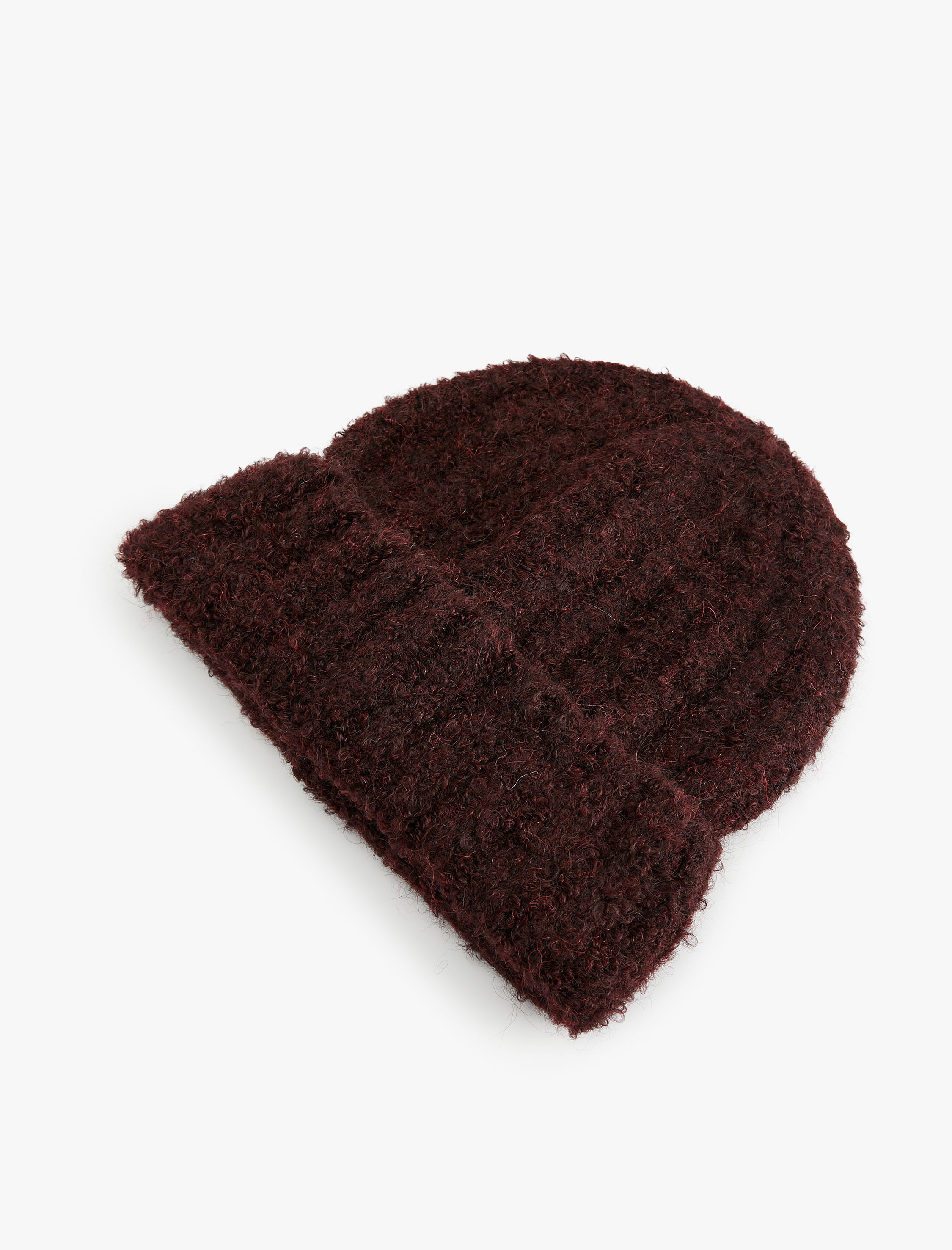  Kadın Yumuşak Dokulu Katlama Detaylı Kırçıllı Örgü Bere