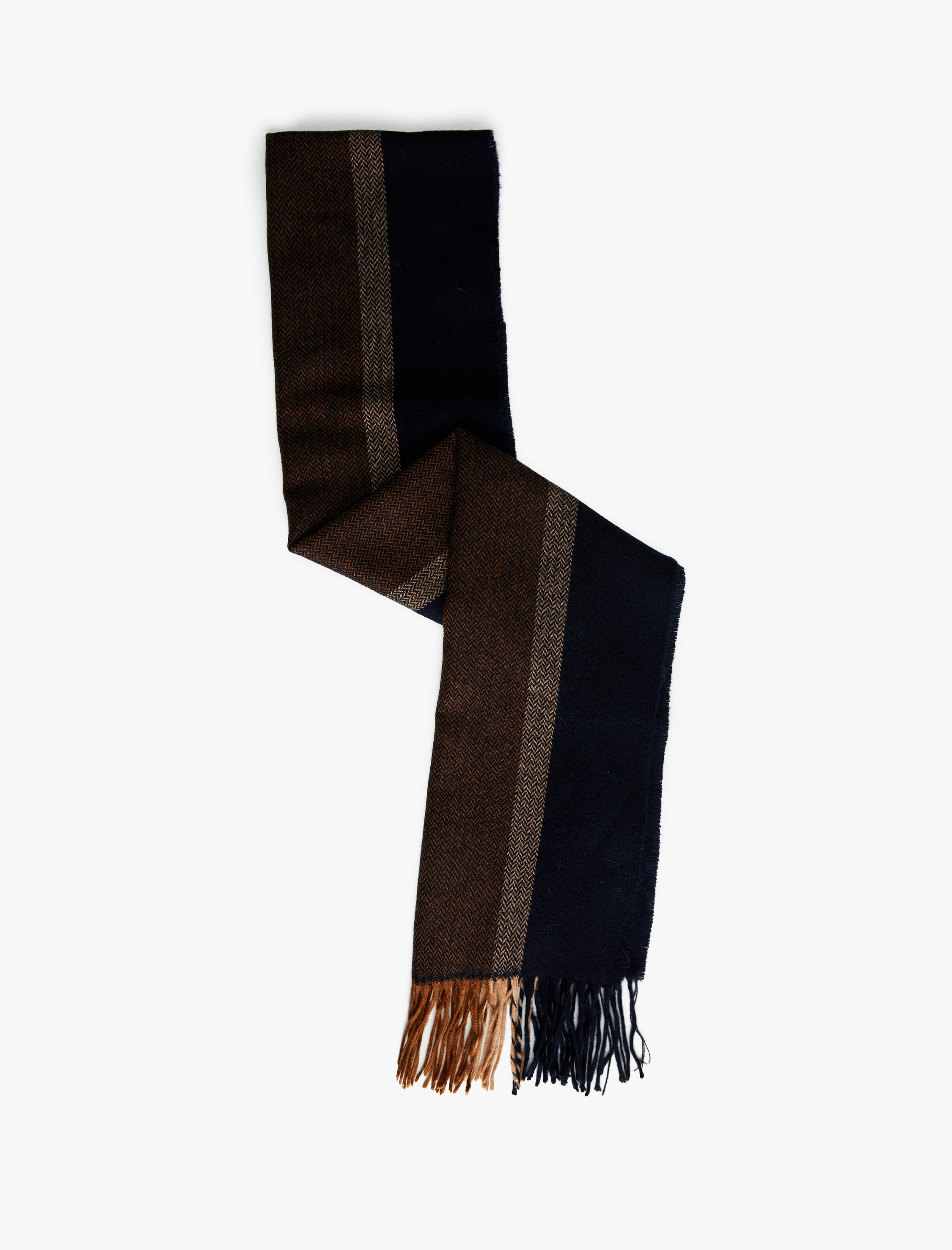  Erkek Çizgili Uzun Püsküllü Atkı