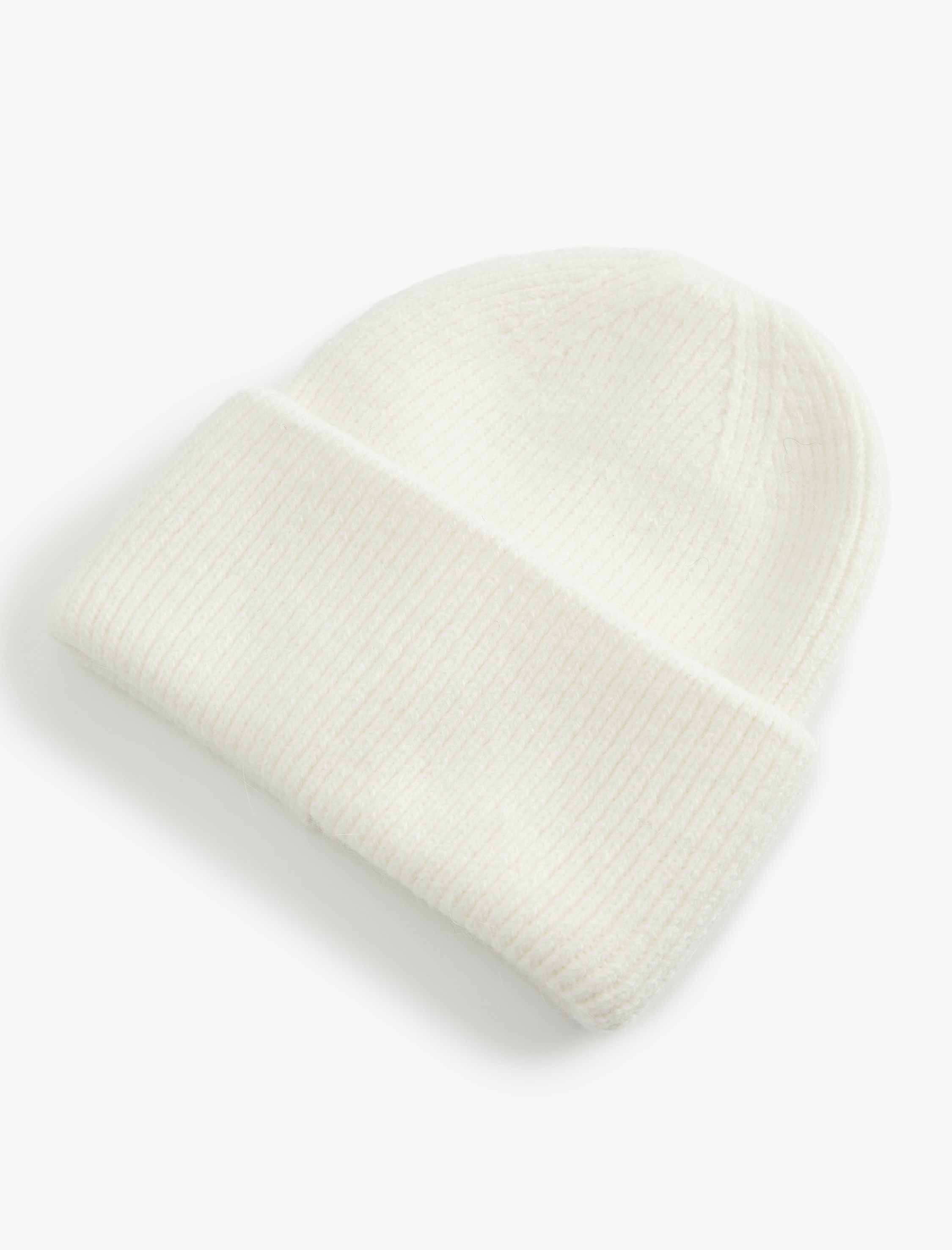  Kadın Yumuşak Dokulu Katlama Detaylı Basic Triko Örgü Bere