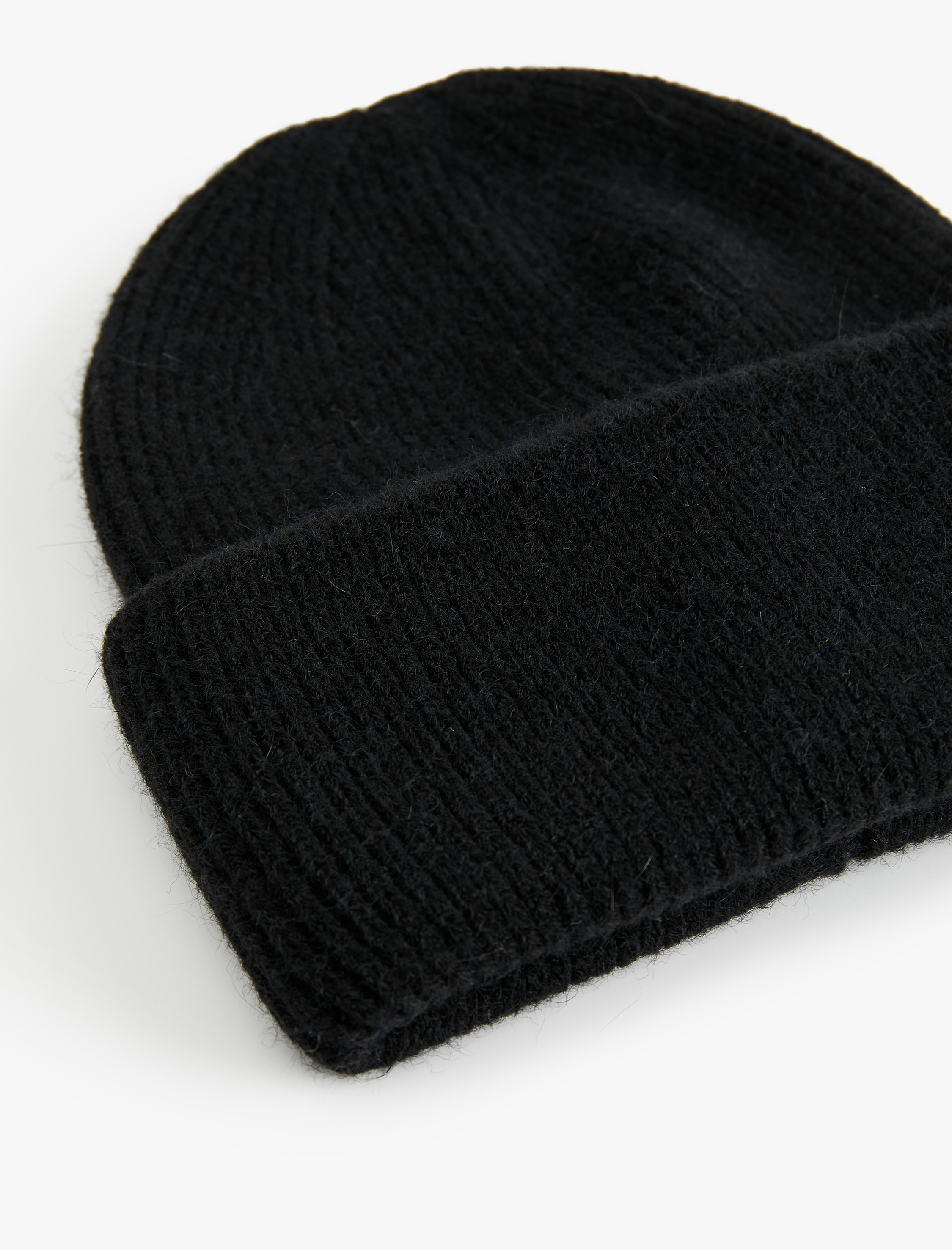  Kadın Yumuşak Dokulu Katlama Detaylı Basic Triko Örgü Bere