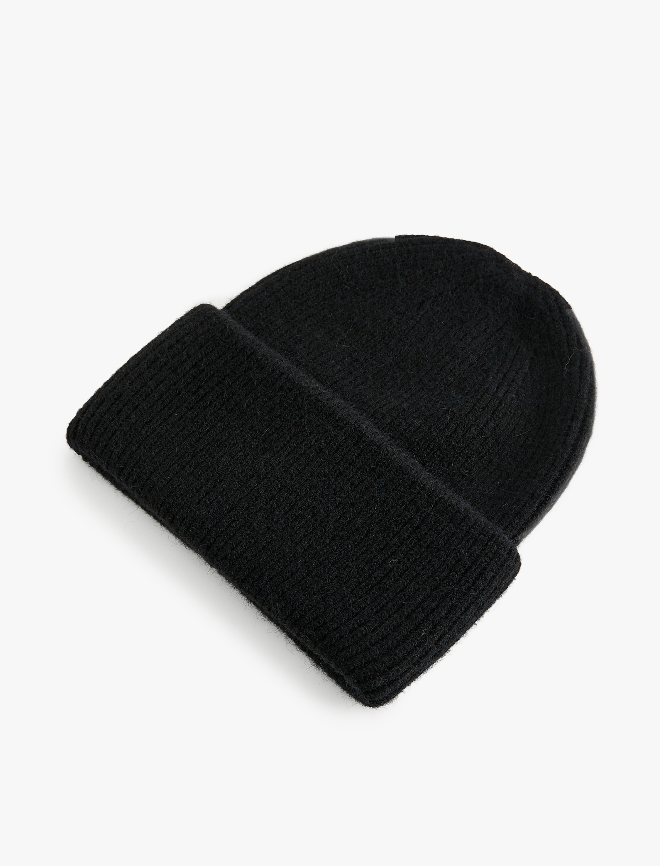  Kadın Yumuşak Dokulu Katlama Detaylı Basic Triko Örgü Bere