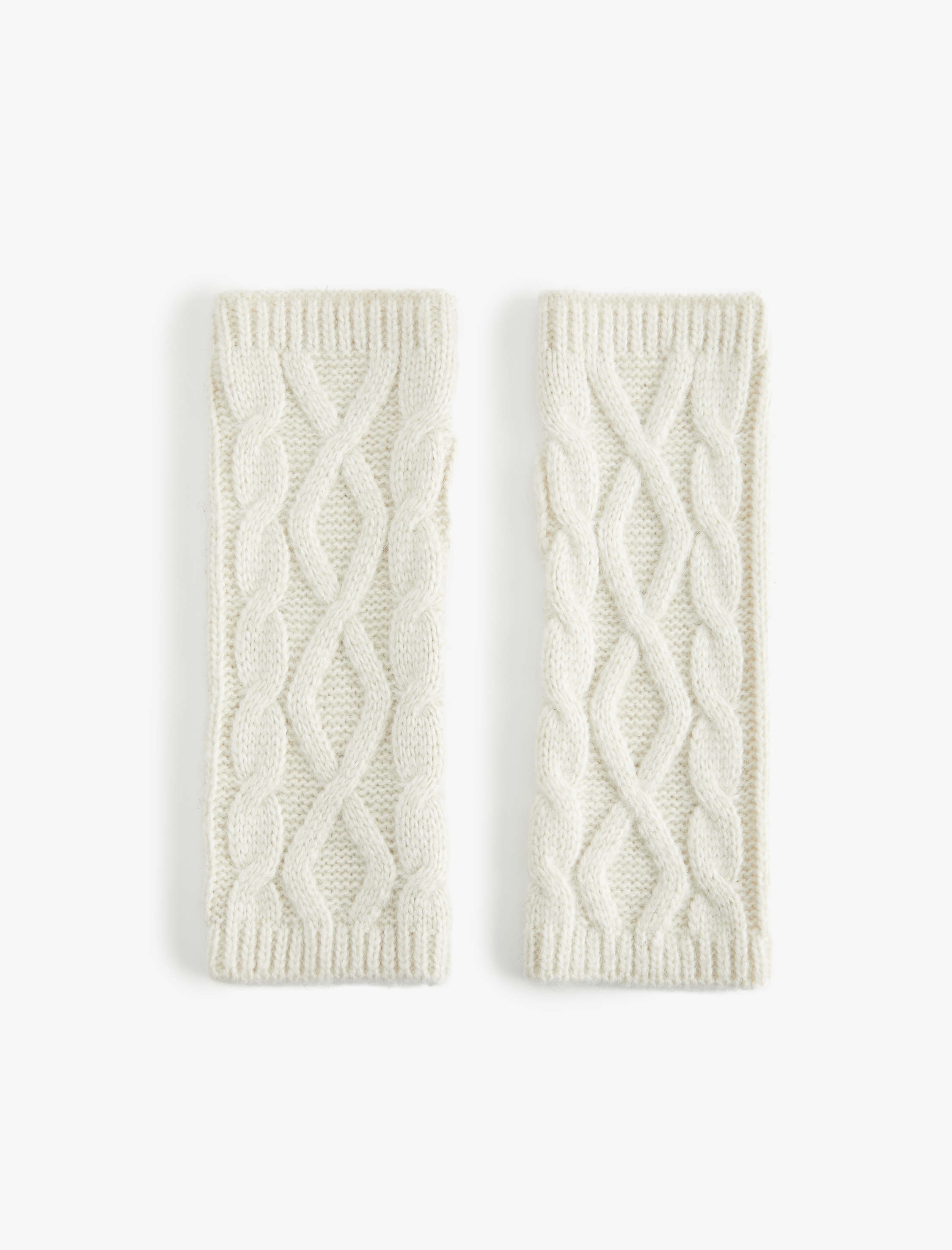  Kadın Saç Örgü Dokulu Parmaksız Kırçıllı Uzun Eldiven