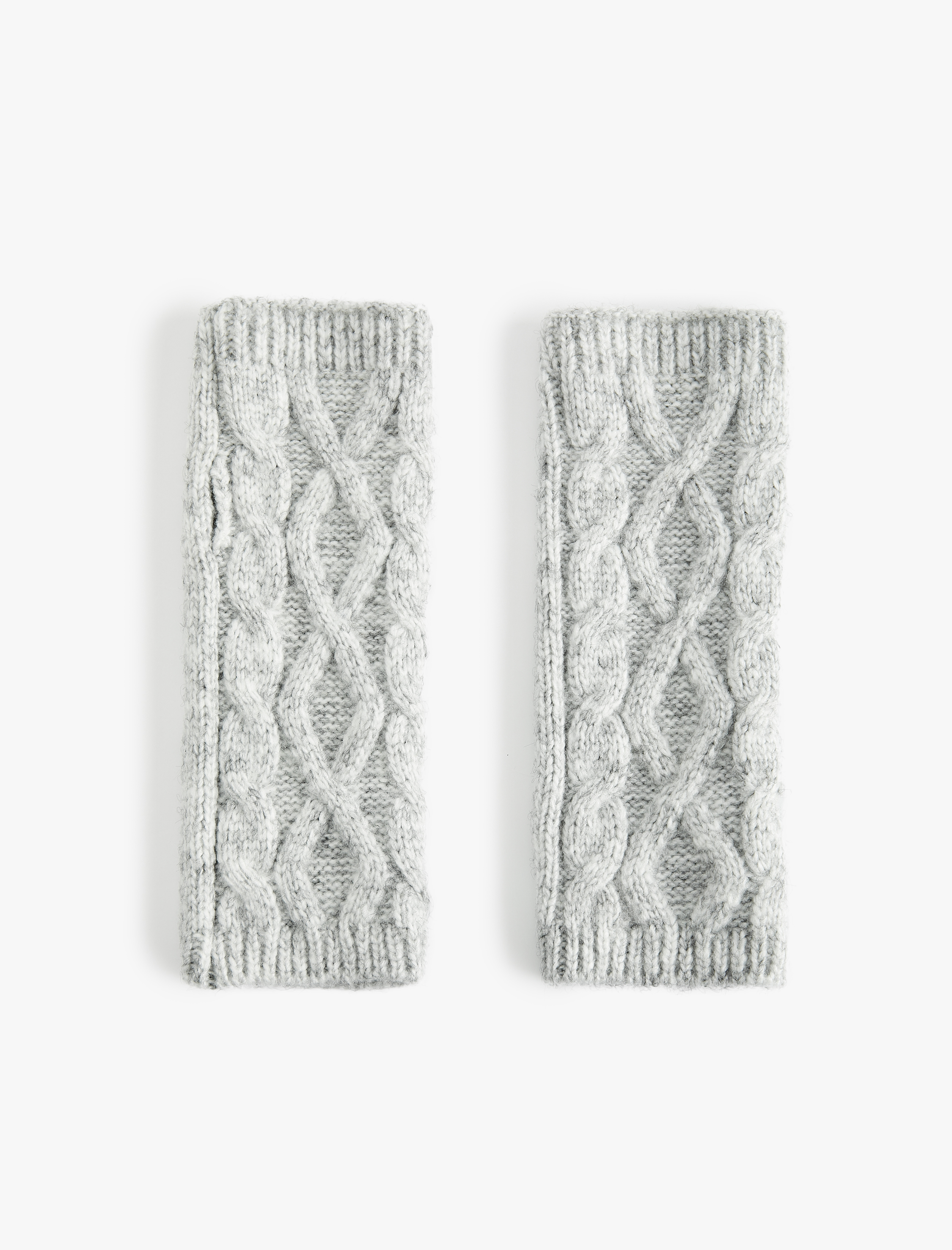  Kadın Saç Örgü Dokulu Parmaksız Kırçıllı Uzun Eldiven