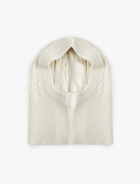 Saç Örgü Dokulu Balaklava Bere