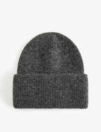 Yumuşak Dokulu Katlama Detaylı Basic Triko Örgü Bere