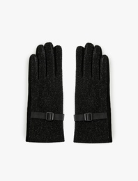 Kemer Detaylı Simli Eldiven