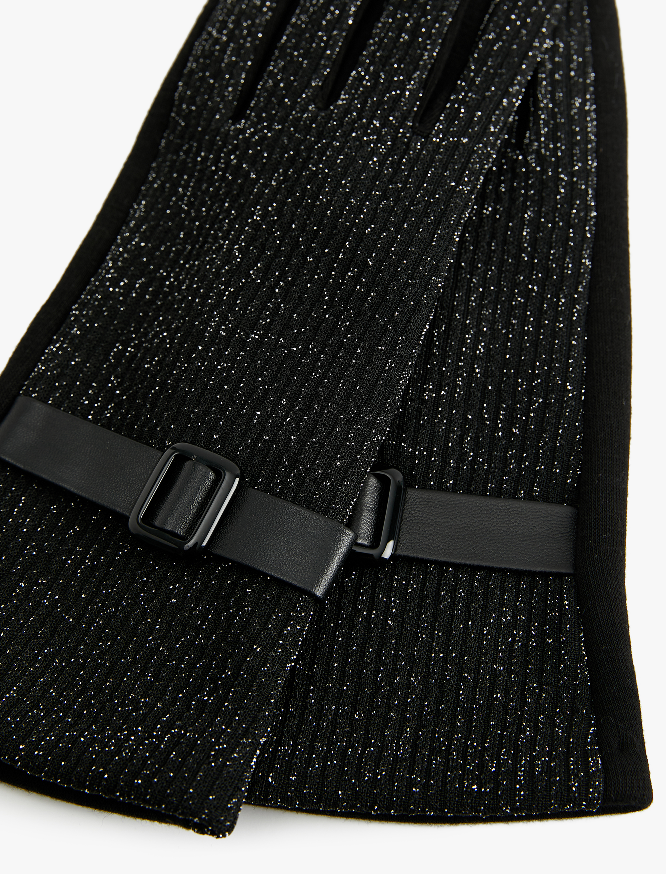  Kadın Kemer Detaylı Simli Eldiven