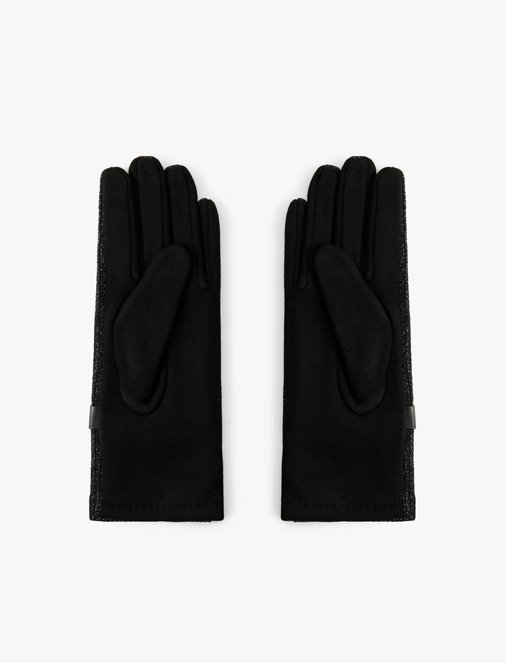 Kadın Kemer Detaylı Simli Eldiven