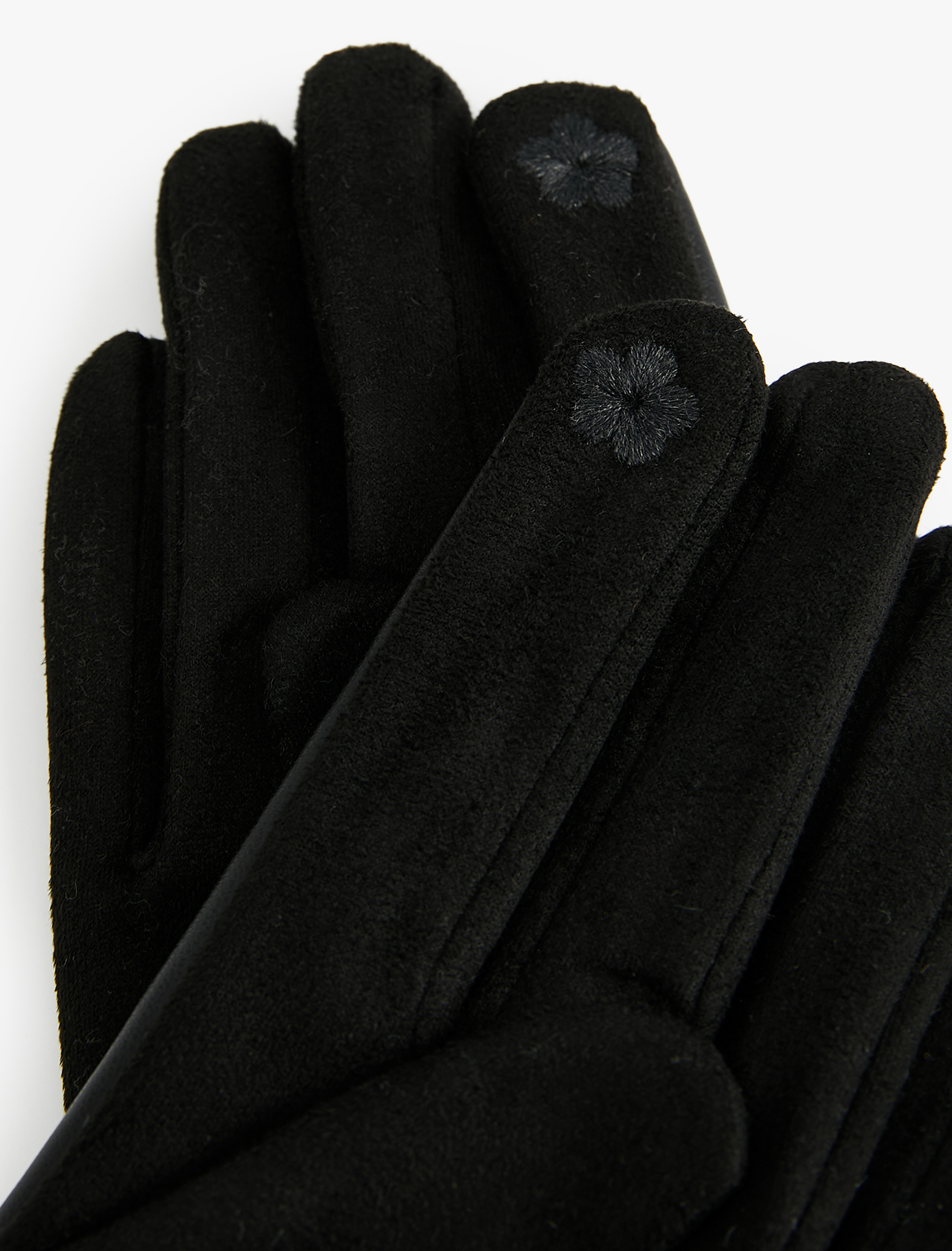  Kadın Kurdele Detaylı Suni Deri Eldiven