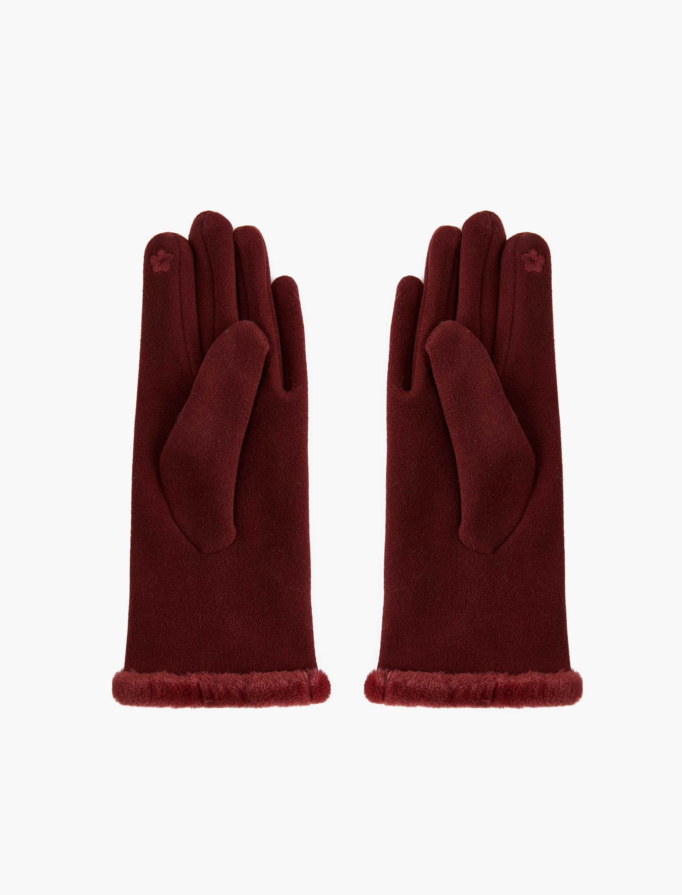  Kadın Kurdeleli Suni Kürk Detaylı Eldiven