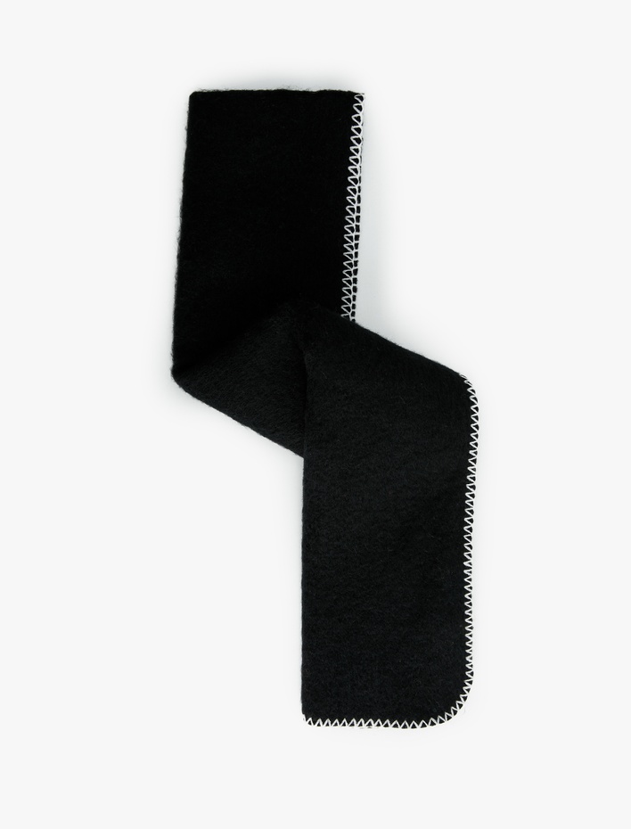 Kadın Dikiş Detaylı Yumuşak Dokulu Uzun Atkı