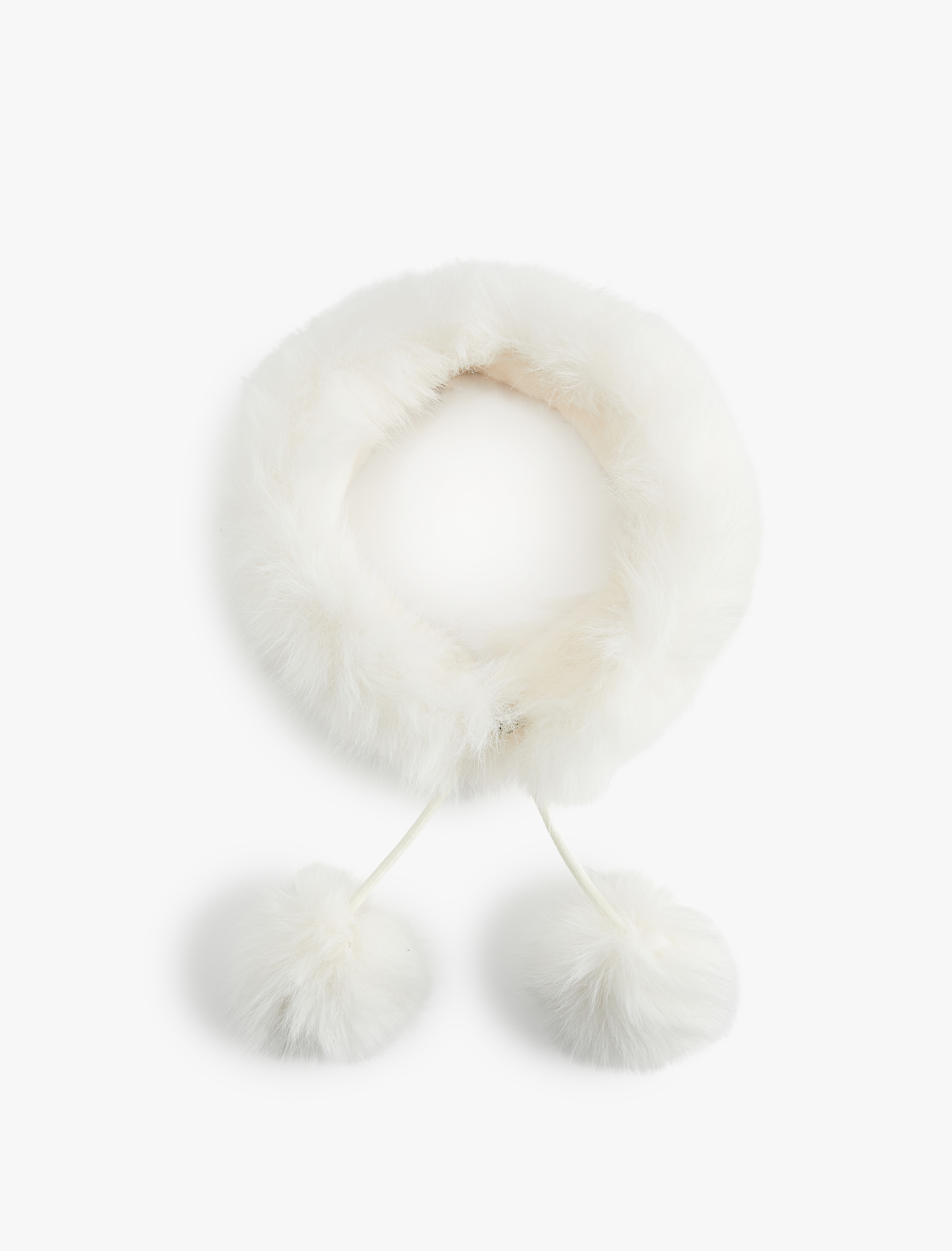  Kadın Pon Pon Detaylı Suni Kürklü Kısa Atkı