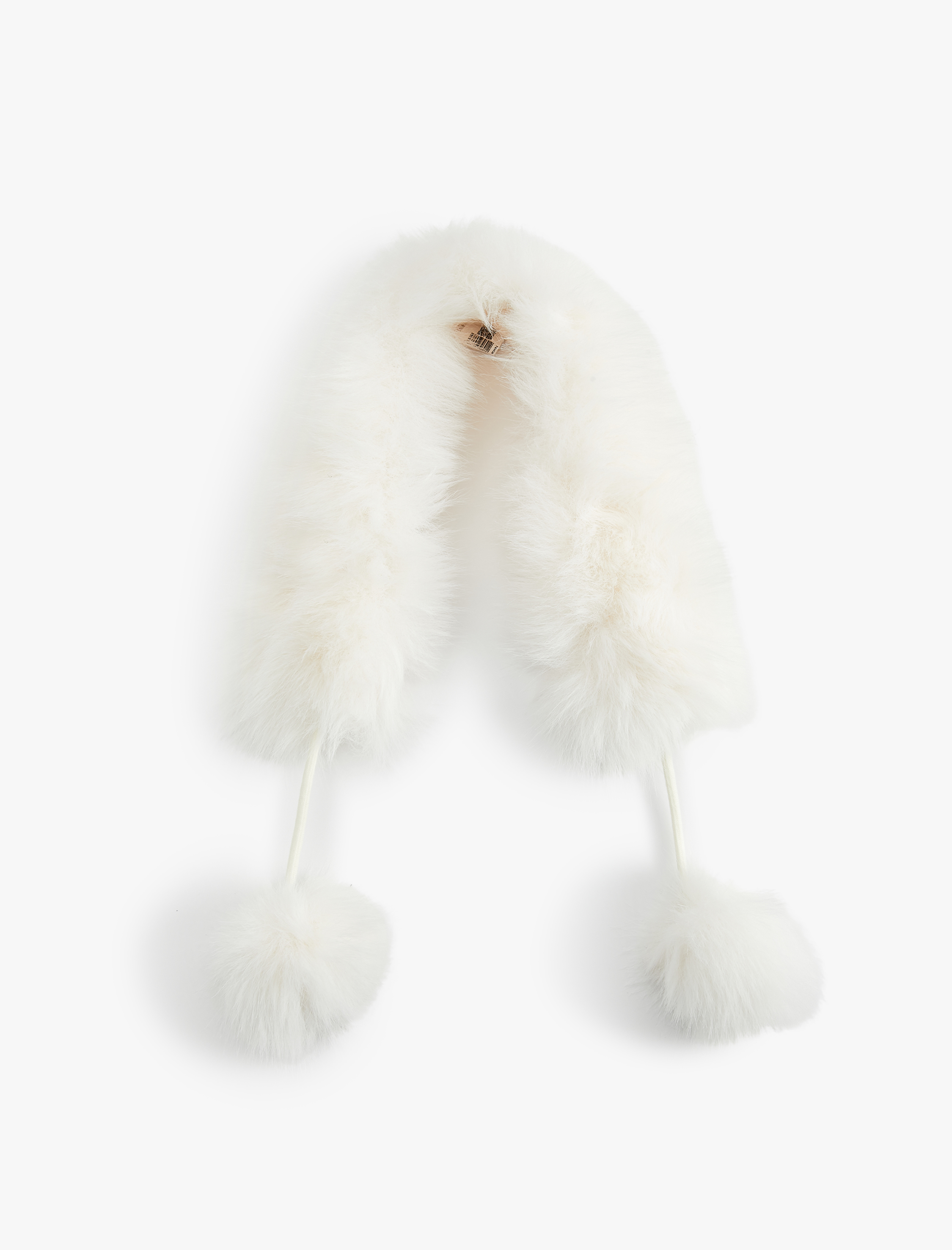  Kadın Pon Pon Detaylı Suni Kürklü Kısa Atkı