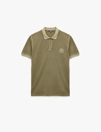 Regular Fit Nakışlı Kısa Kollu Pamuklu Polo Yaka Tişört