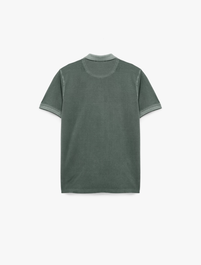  Regular Fit Nakışlı Kısa Kollu Pamuklu Polo Yaka Tişört