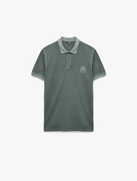 Regular Fit Nakışlı Kısa Kollu Pamuklu Polo Yaka Tişört