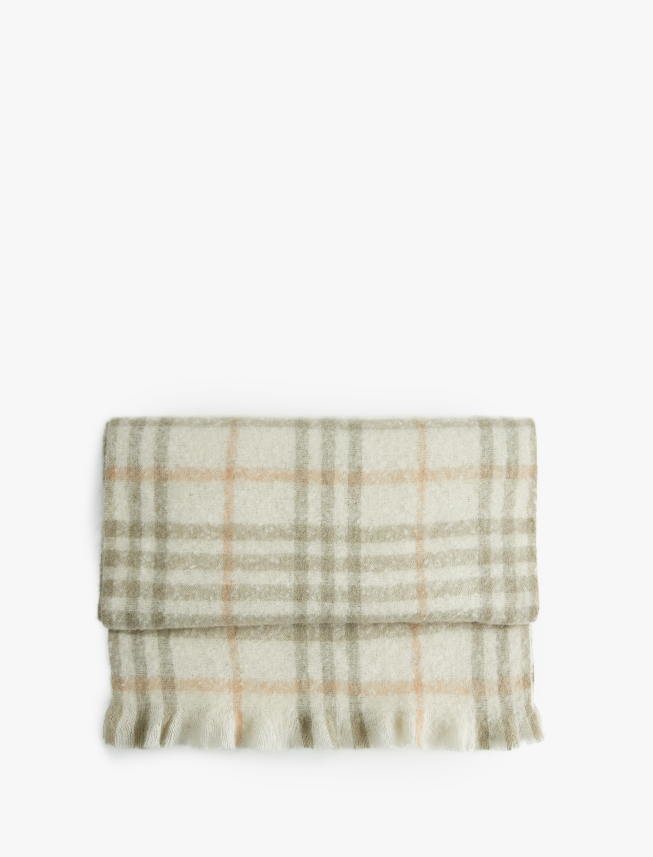  Kadın Yumuşak Dokulu Ekoseli Uzun Atkı