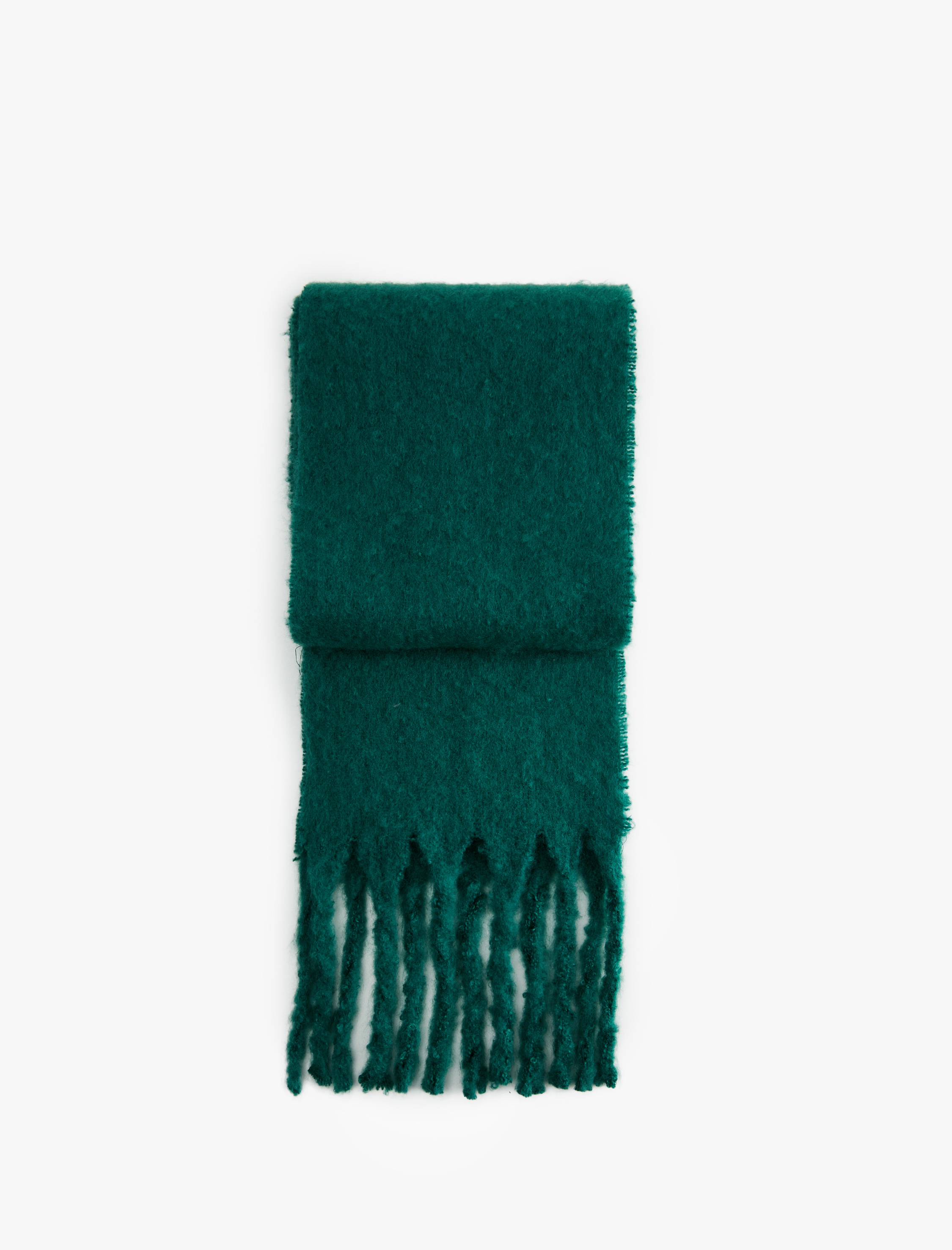  Kadın Yumuşak Dokulu Püsküllü Basic Uzun Atkı