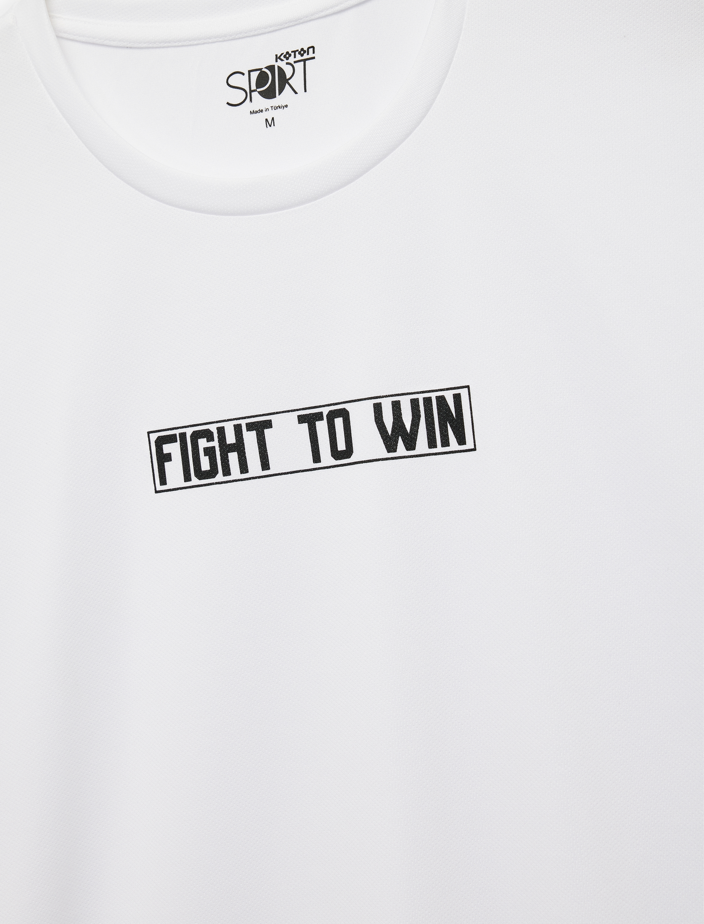   Kısa Kollu Bisiklet Yaka Baskılı Spor Tişört