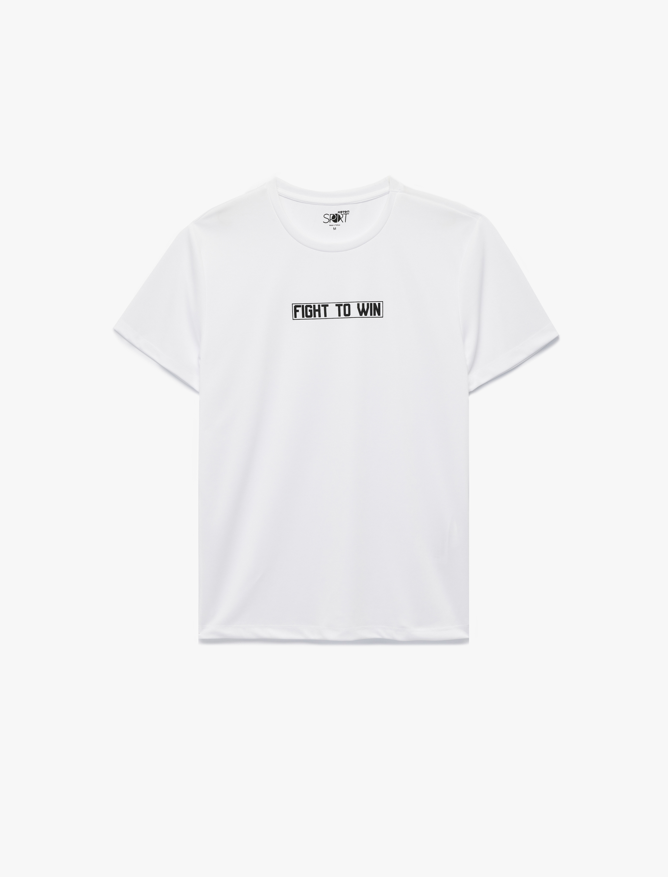   Kısa Kollu Bisiklet Yaka Baskılı Spor Tişört