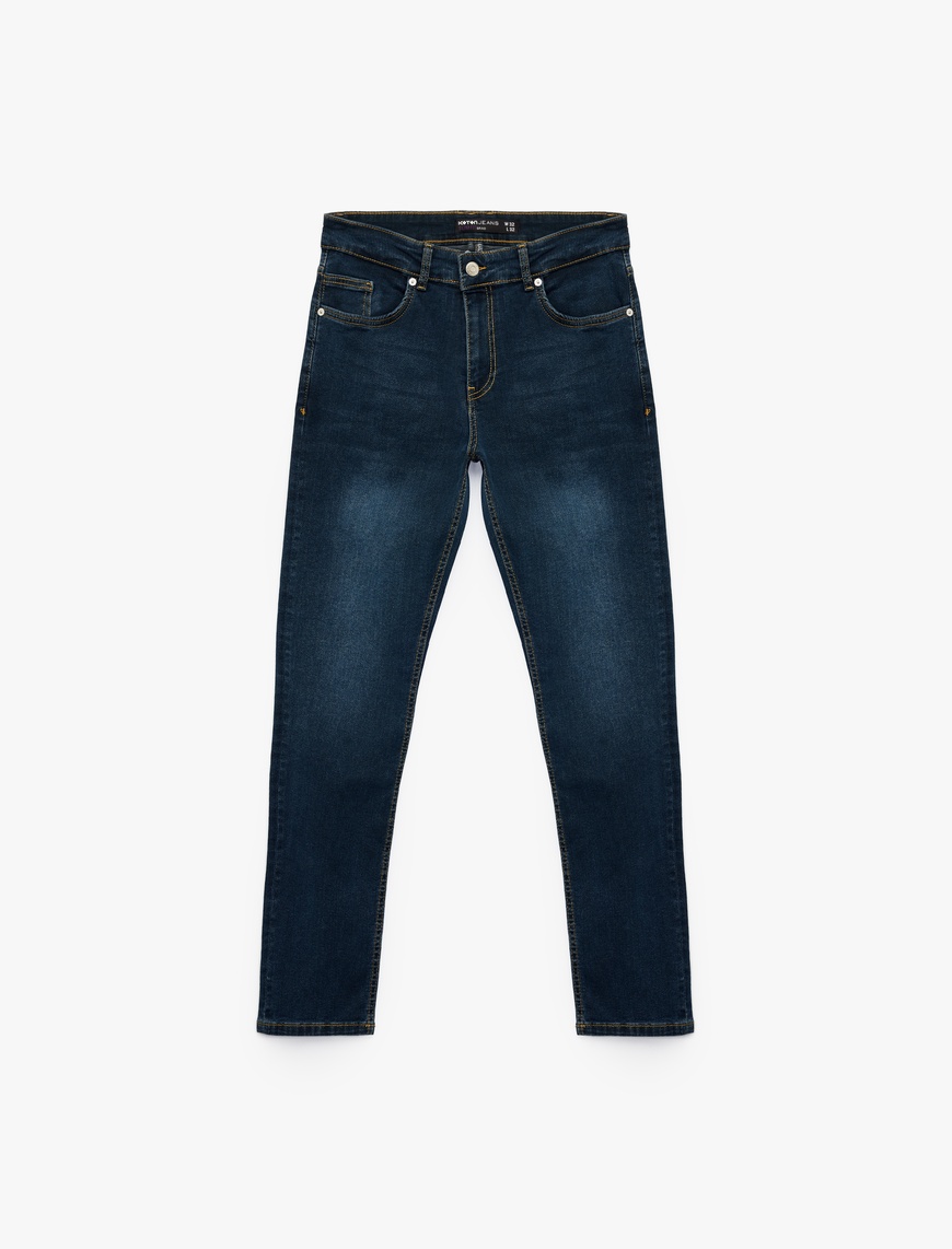   Pamuklu Normal Bel Slim Fit Jean Pantolon - Brad Jean