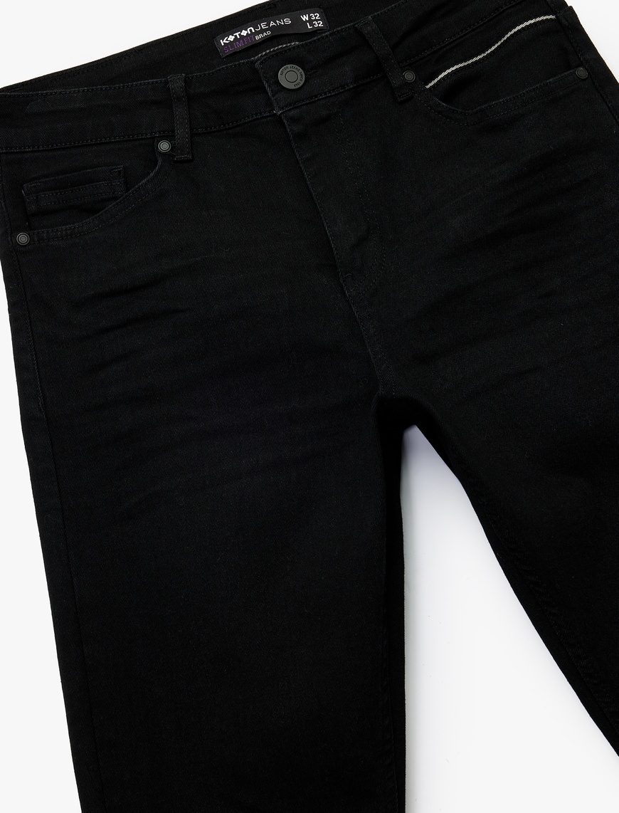   Pamuklu Normal Bel Slim Fit Jean Pantolon - Brad Jean