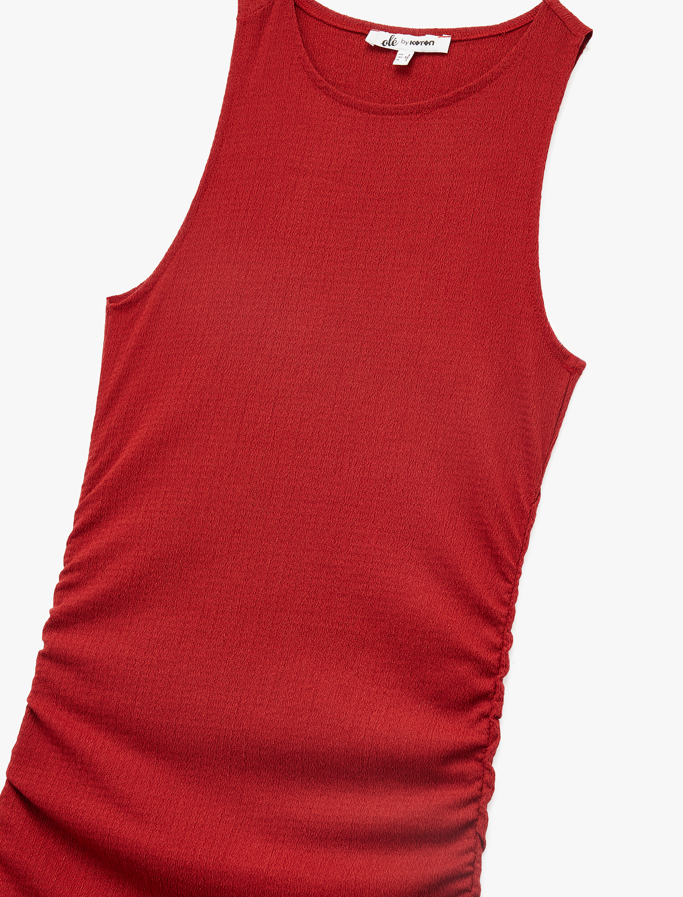 Kolsuz Bisiklet Yaka Drape Detaylı Uzun Elbise