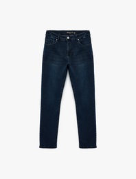 Normal Bel Pamuklu Slim Fit Jean Pantolon - Brad Jean