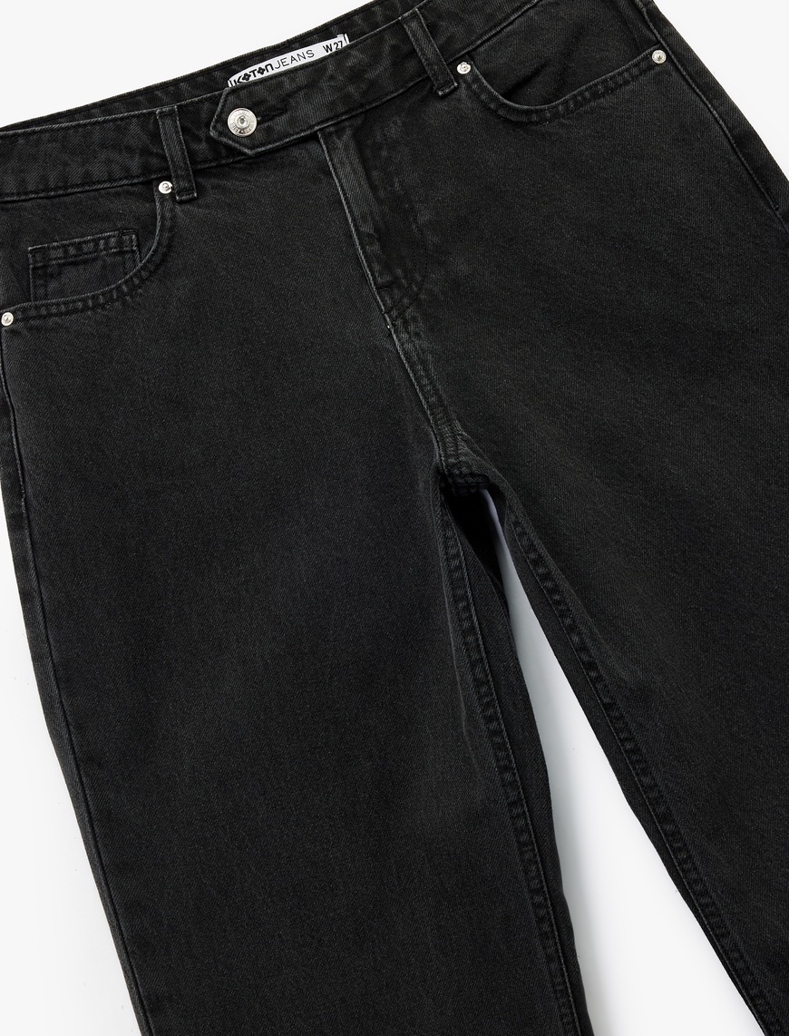   Pamuklu Normal Bel Düz Paça Jean Pantolon - Straight Fit Jean