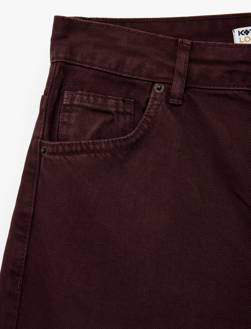   Pamuklu Bol Kesim Geniş Paça Jean Pantolon - Loose Straight Fit Jean