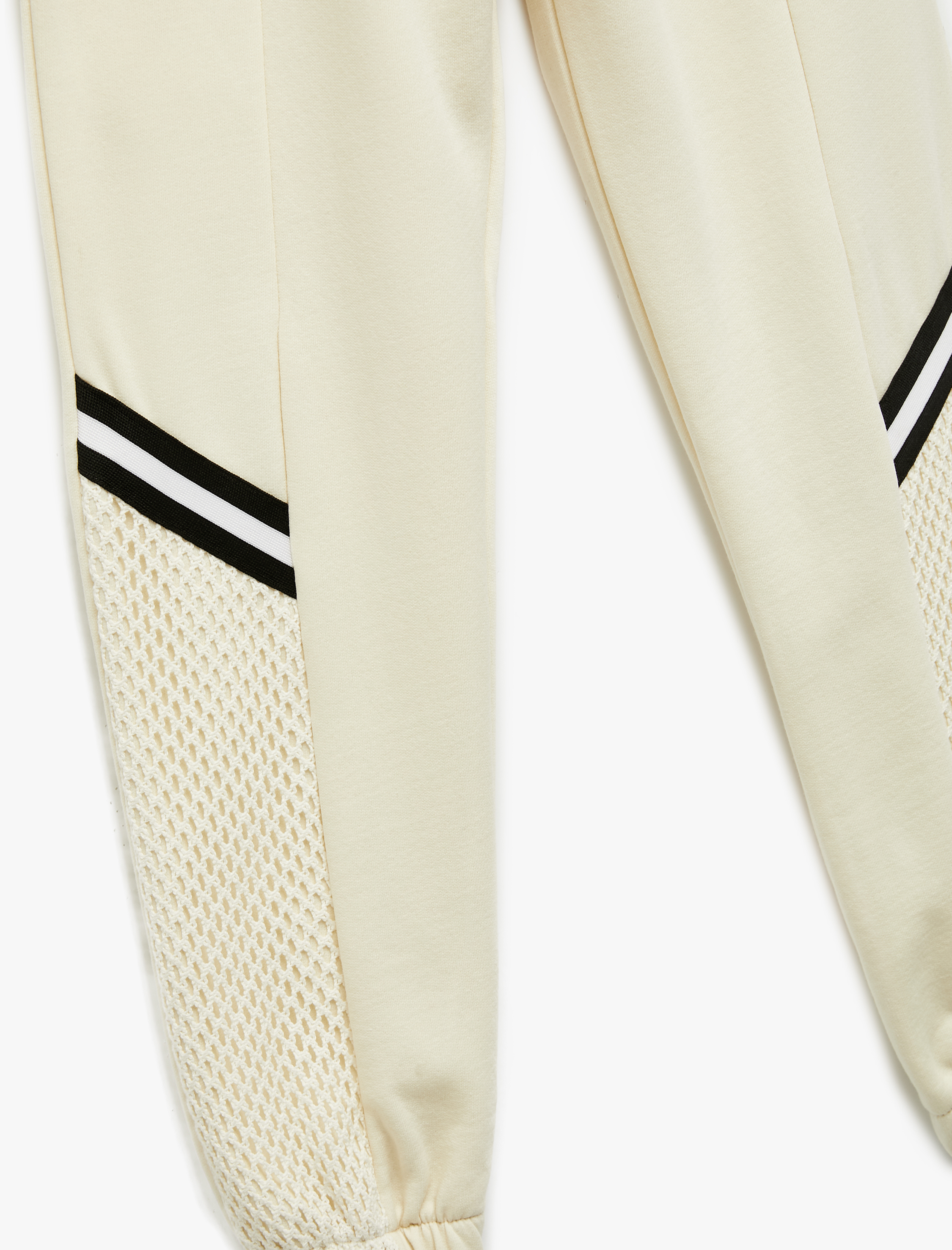  Kız Çocuk Pamuklu File Detaylı Şardonlu Jogger Eşofman Altı