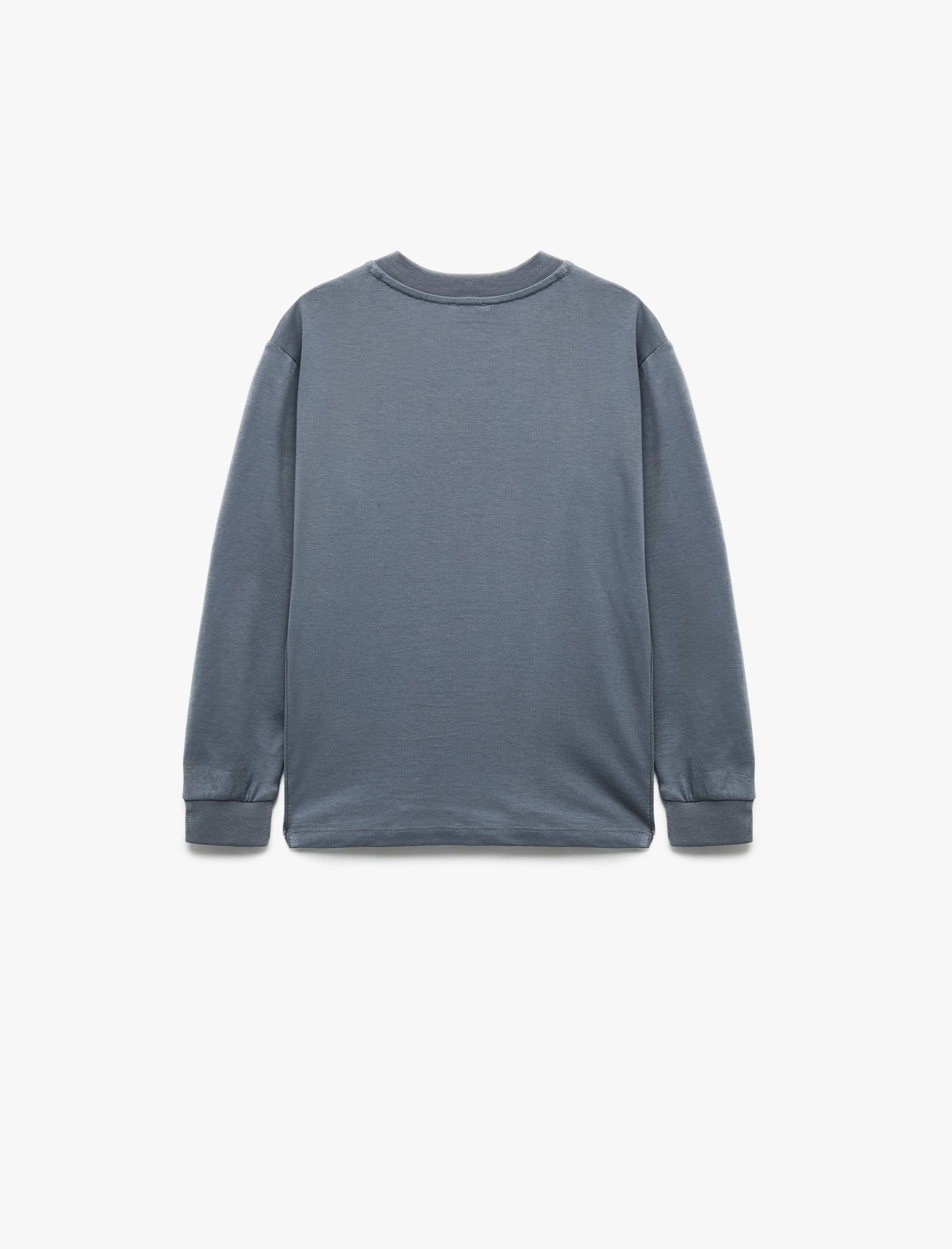  Erkek Çocuk Baskılı Uzun Kollu Bisiklet Yaka Pamuklu Tişört