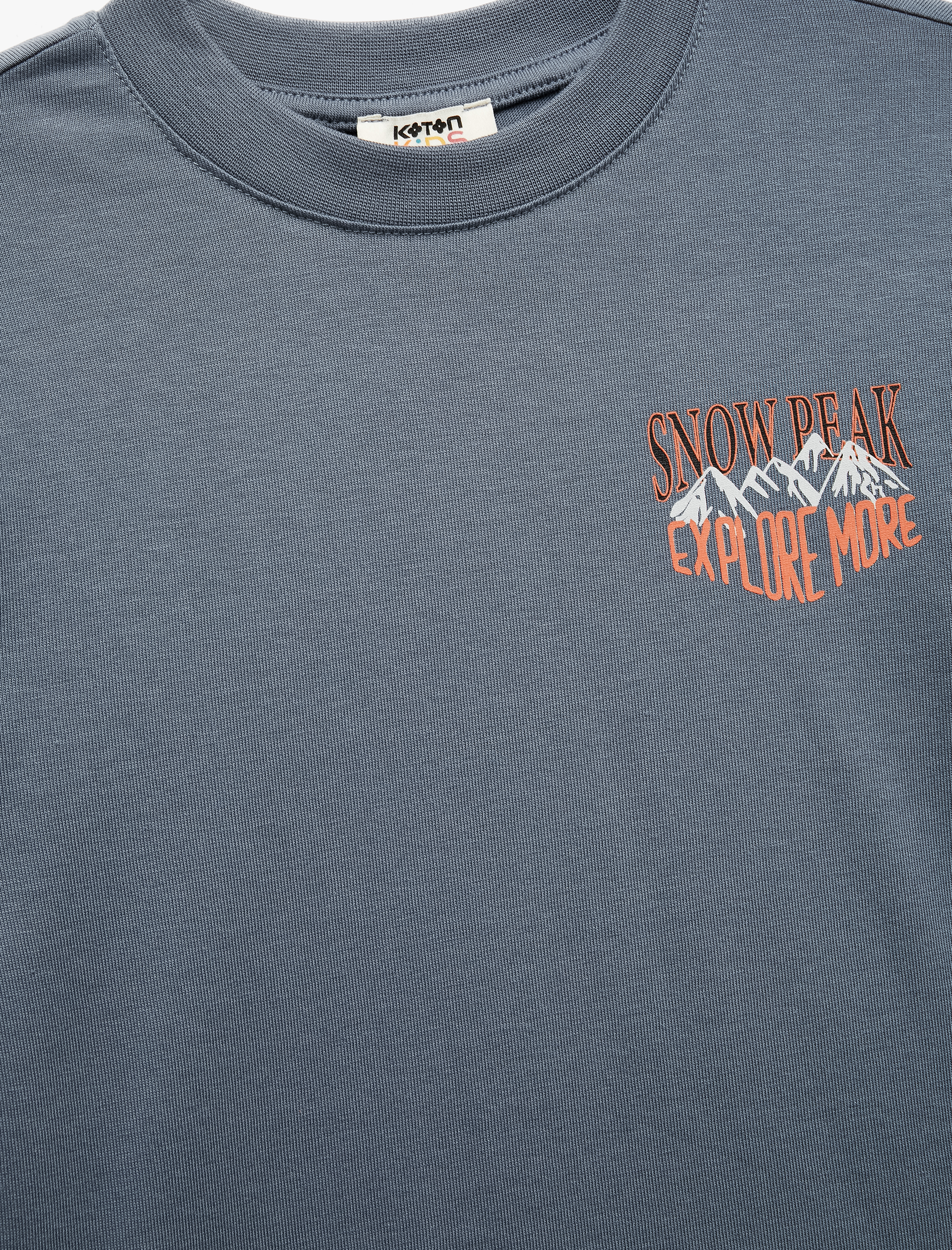  Erkek Çocuk Baskılı Uzun Kollu Bisiklet Yaka Pamuklu Tişört