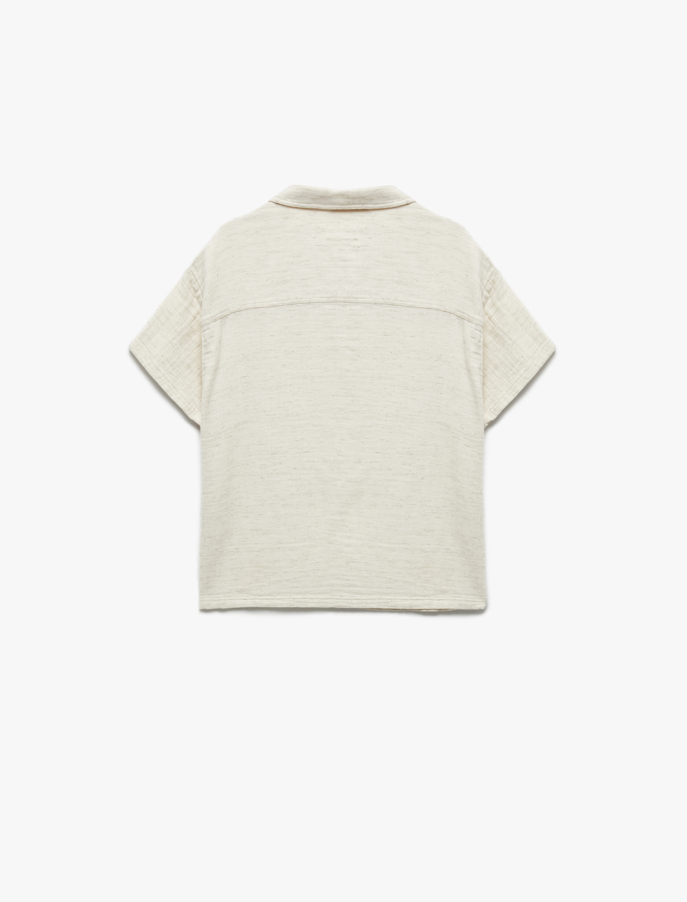  Erkek Çocuk Pamuklu Tek Cepli Düğmeli Basic Kısa Kollu Gömlek