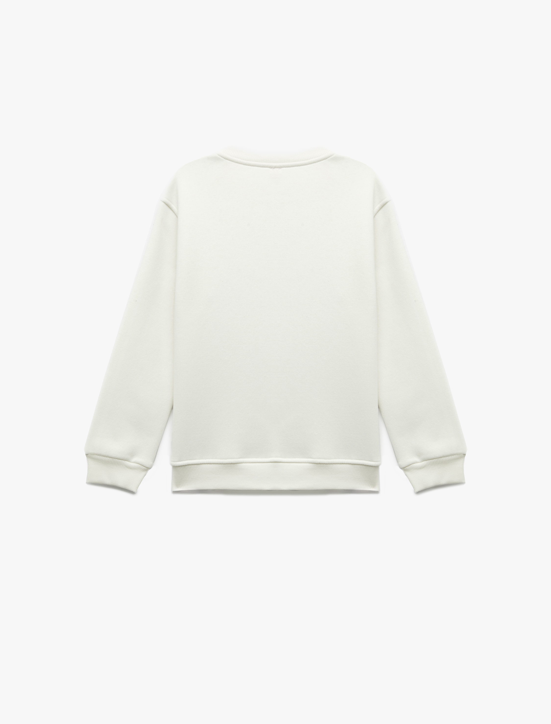  Erkek Çocuk Baskılı Uzun Kollu Bisiklet Yaka Şardonlu Sweatshirt