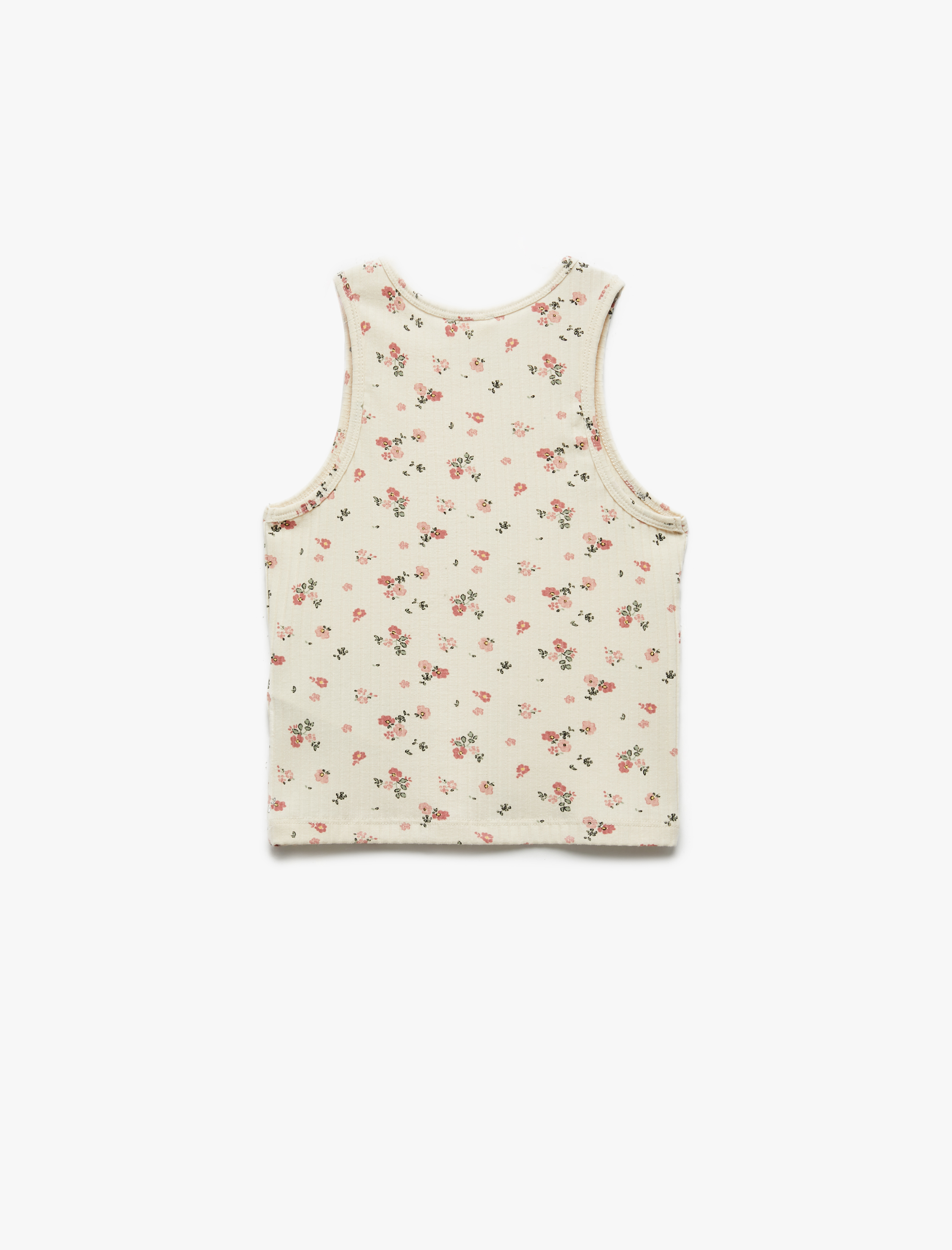  Kız Çocuk Çiçek Desenli Bisiklet Yaka Kaşkorse Atlet