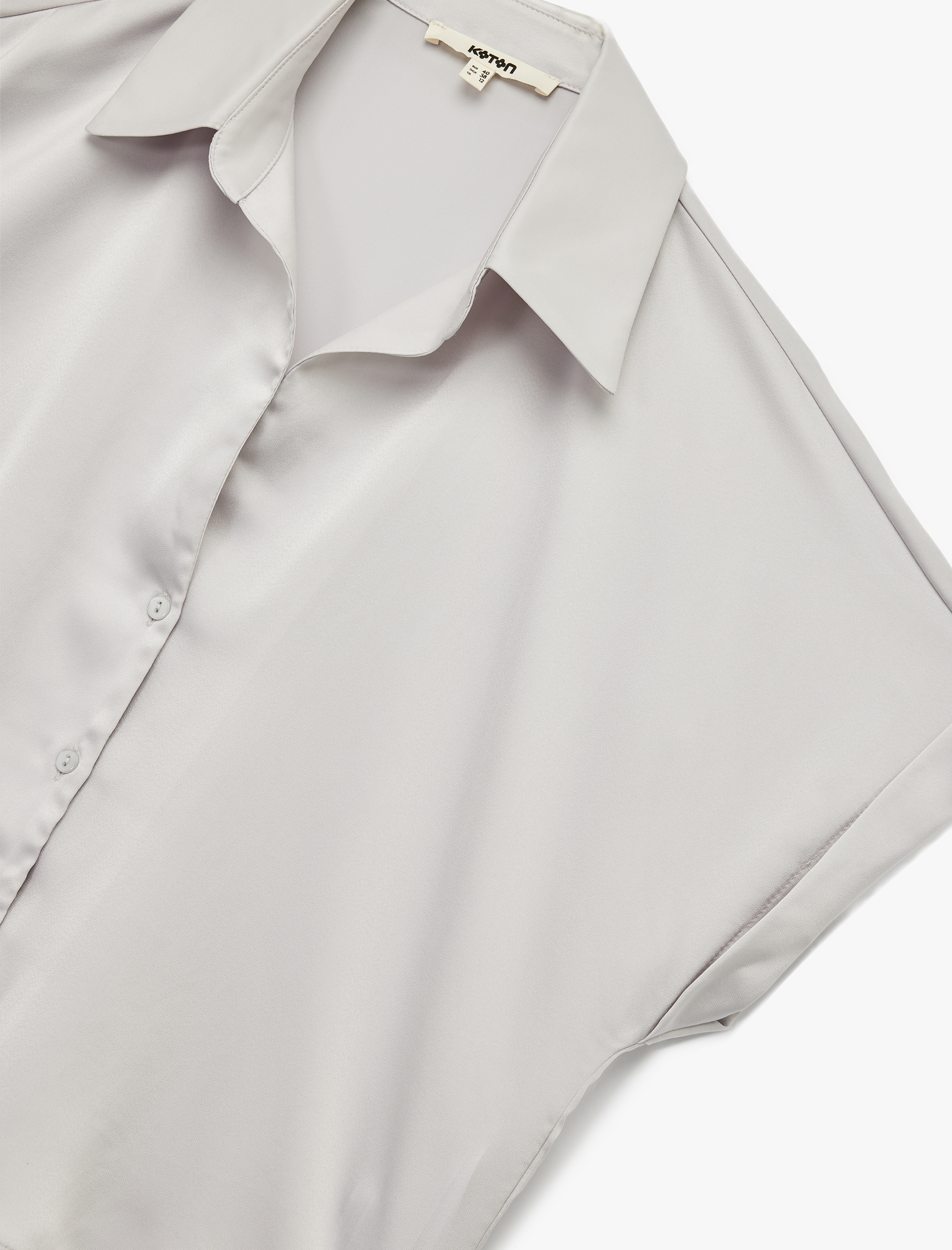 Regular Fit Kısa Kollu Saten Gömlek