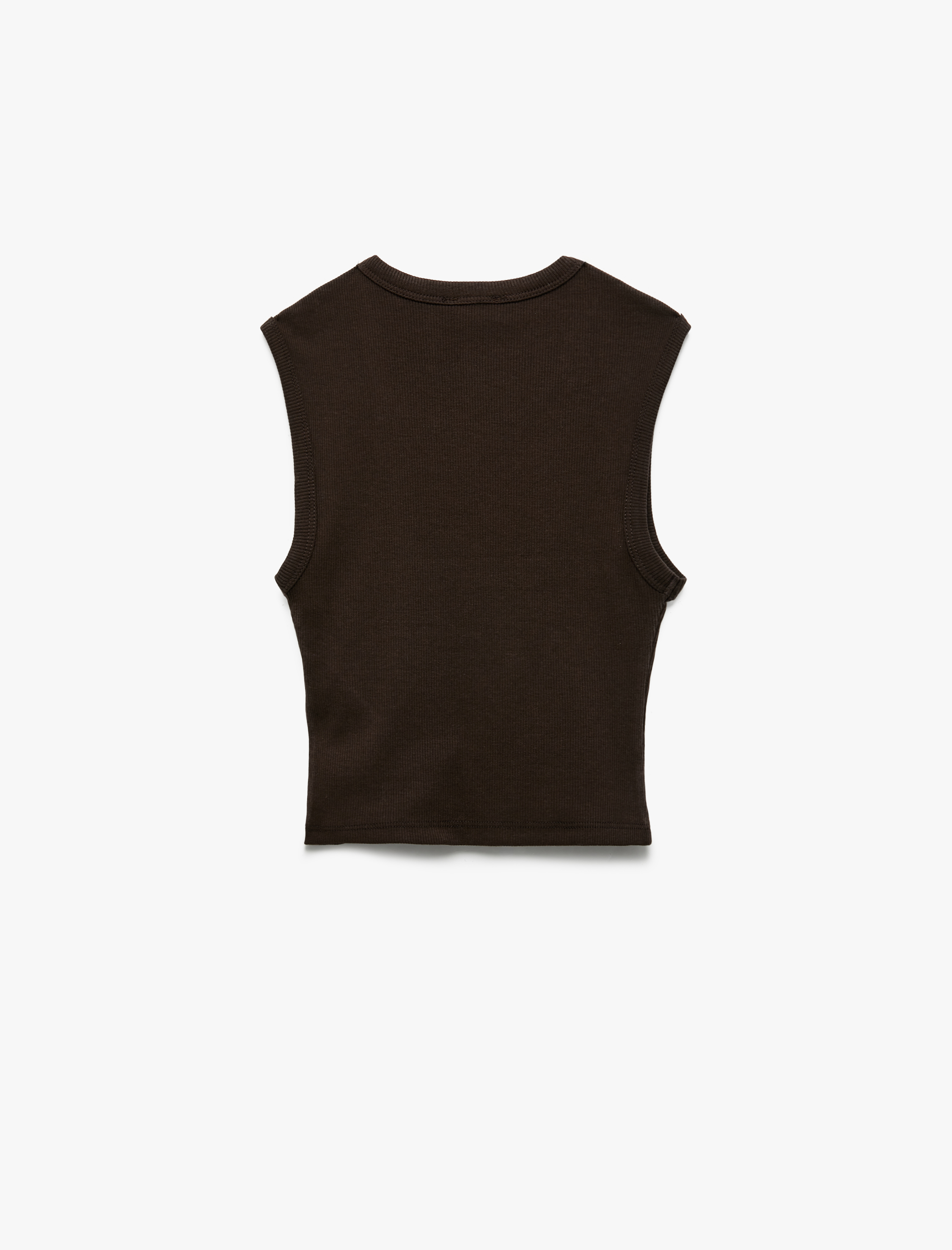  Kız Çocuk Pamuklu Kaşkorse Kolsuz Bisiklet Yaka Basic Crop Atlet