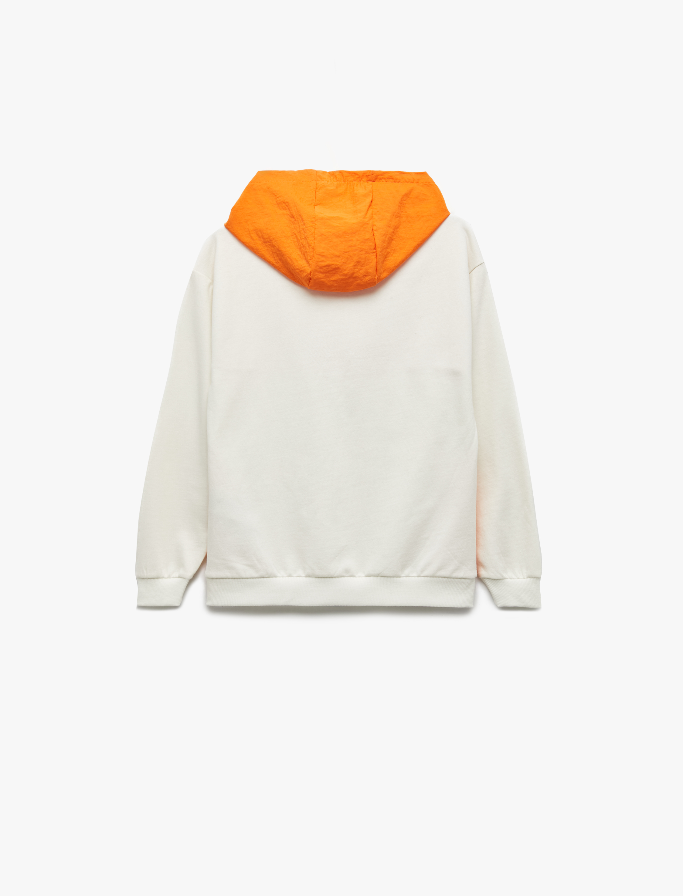  Erkek Çocuk Şardonlu Renk Bloklu Uzun Kollu Kapşonlu Oversize Sweatshirt