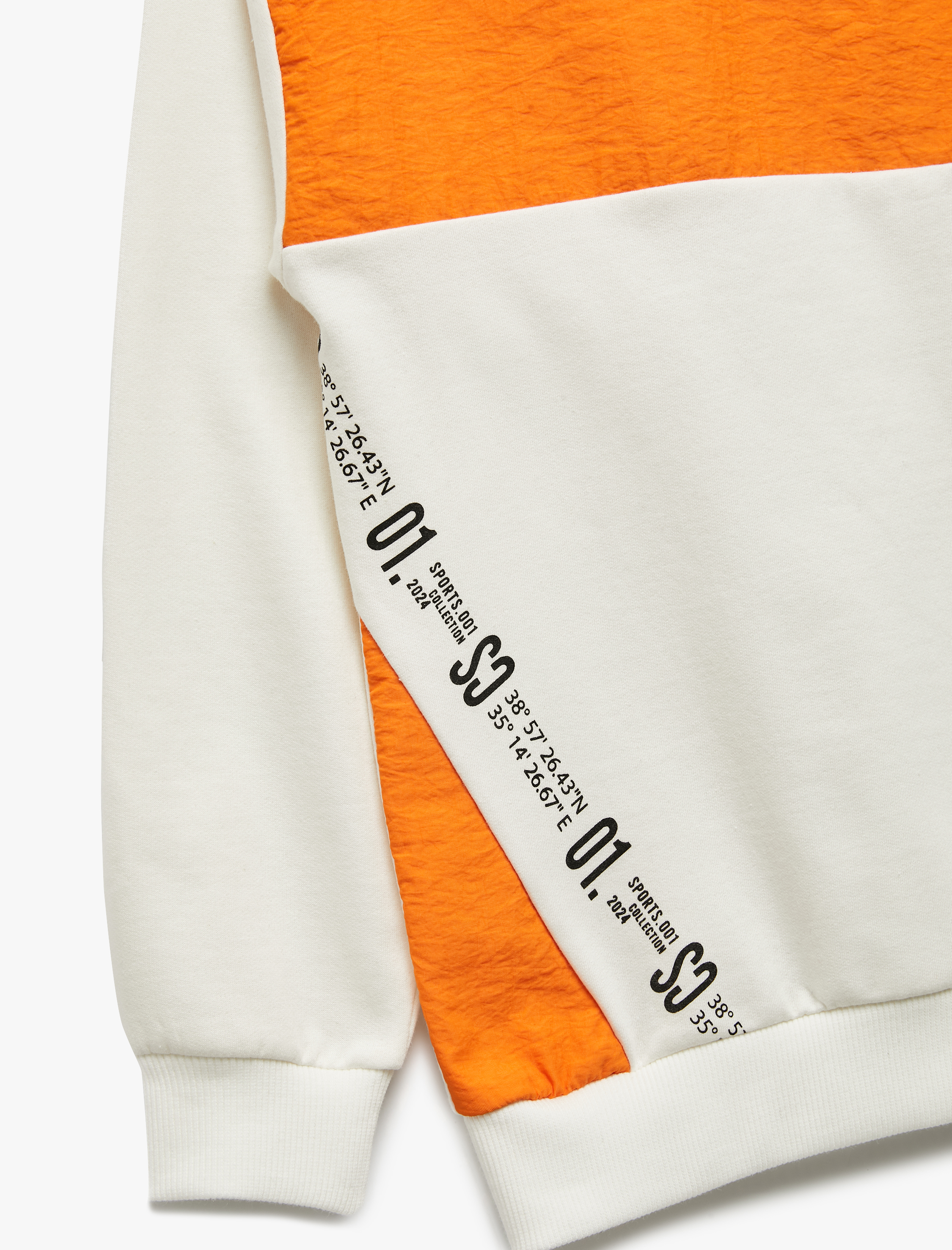  Erkek Çocuk Şardonlu Renk Bloklu Uzun Kollu Kapşonlu Oversize Sweatshirt