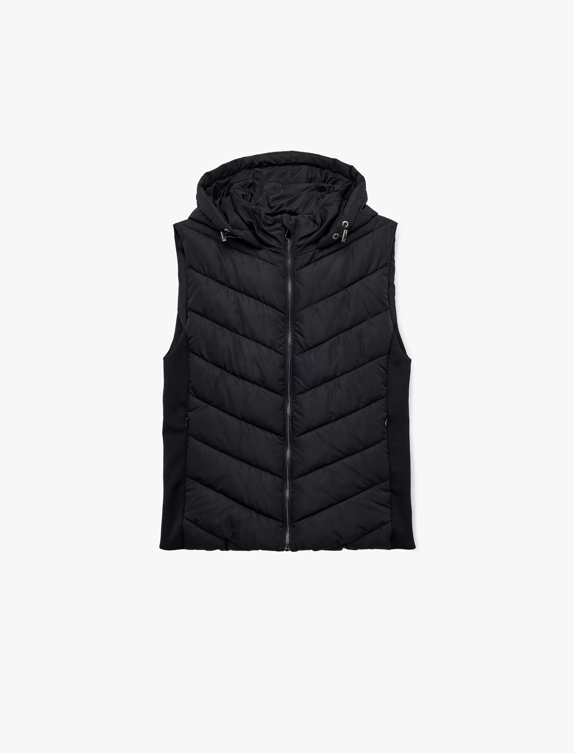   Rahat Kalıp Kolsuz Cepli Fermuarlı Kapüşonlu Şişme Yelek