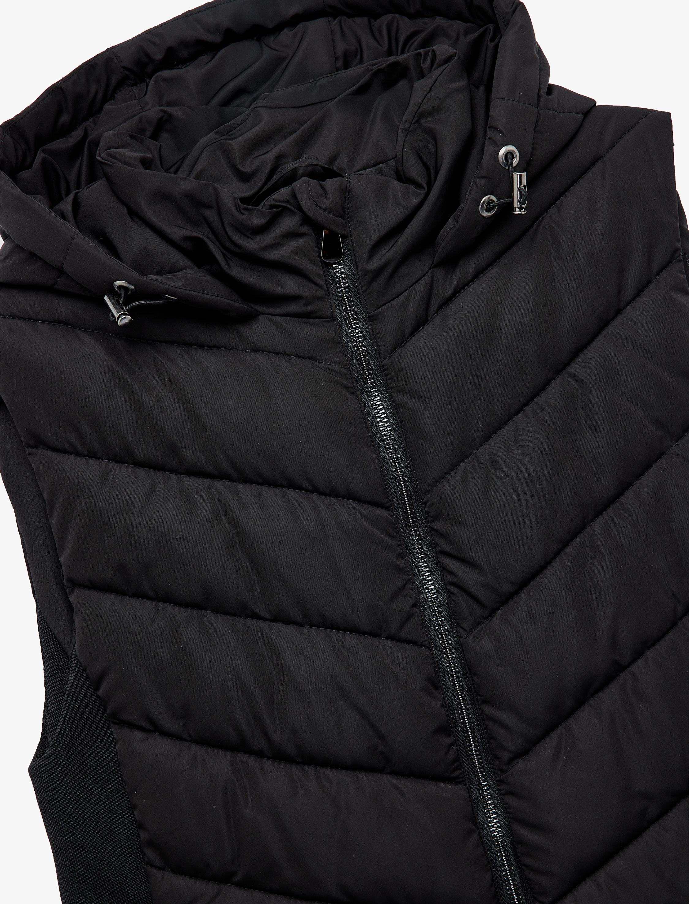   Rahat Kalıp Kolsuz Cepli Fermuarlı Kapüşonlu Şişme Yelek