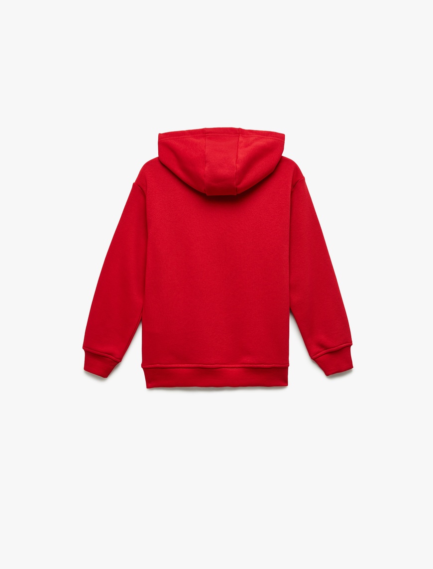  Erkek Çocuk Oversize Şardonlu Uzun Kollu Basic Kapşonlu Sweatshirt