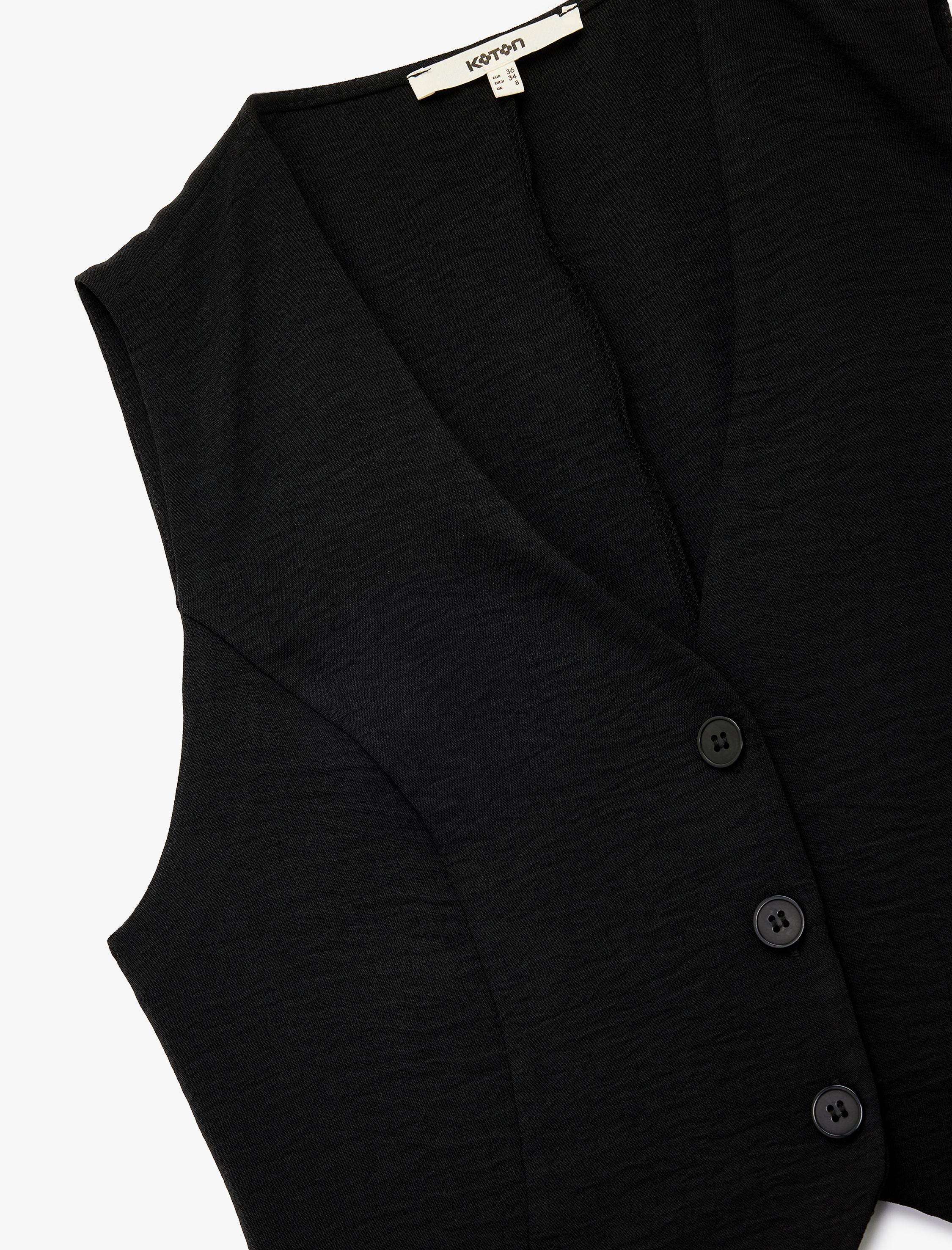   Aerobin Kumaş V Yaka Düğmeli Blazer Yelek