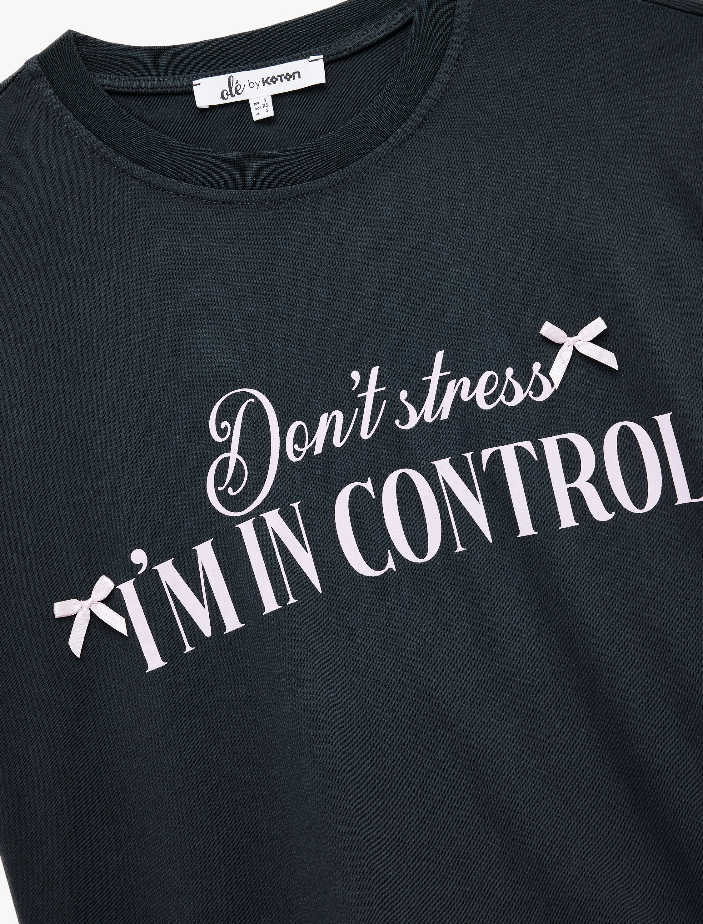   Kısa Kollu Bisiklet Yaka Pamuklu Baskılı Oversize Tişört