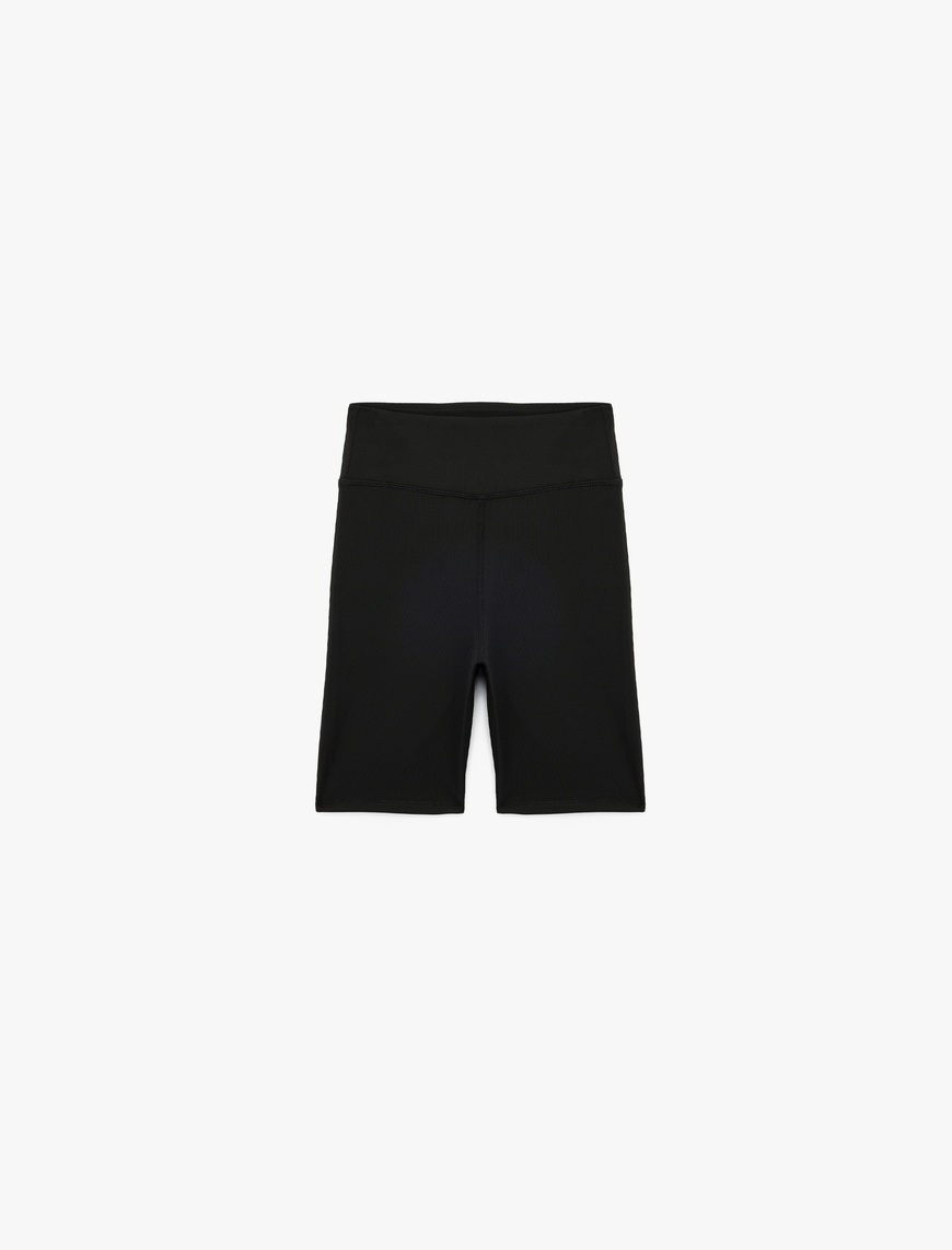   Yüksek Bel Slim Fit Biker Spor Tayt