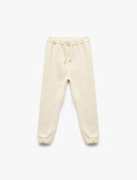 Beli Bağcıklı Pamuklu Basic Jogger Eşofman Altı